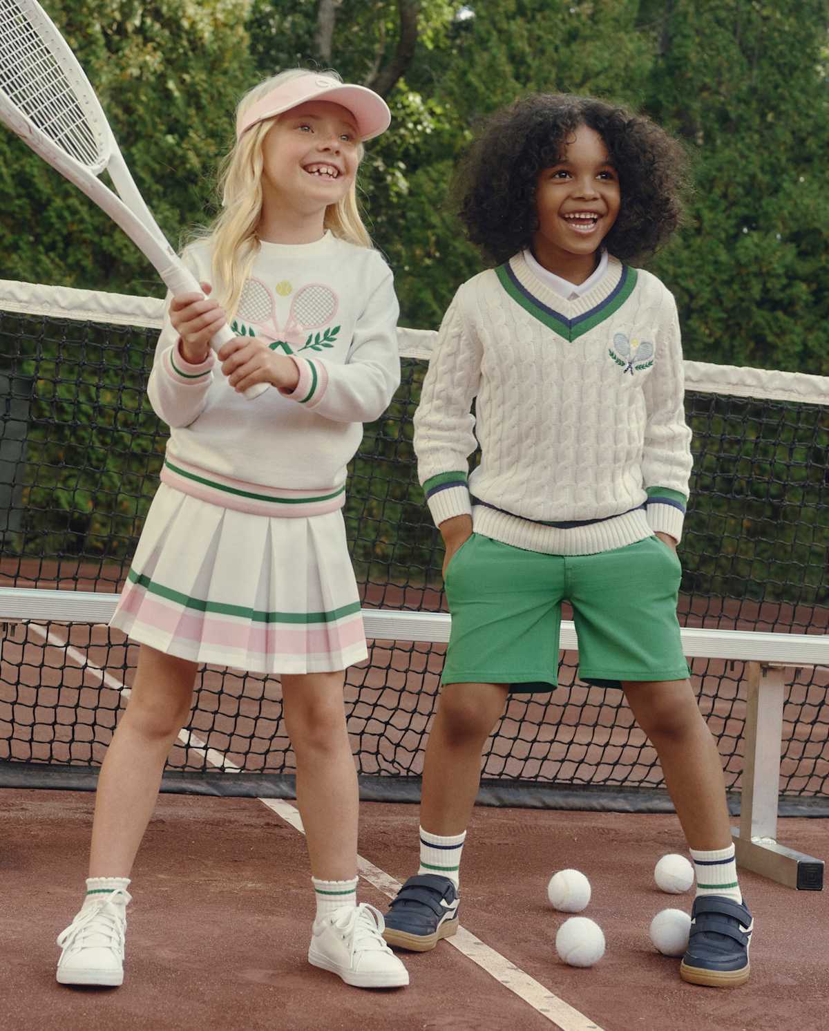 Детские свитеры Gymboree Kids Embroidered Tennis Racquet Cable Knit V-Neck Sweater - Club House — фото 4