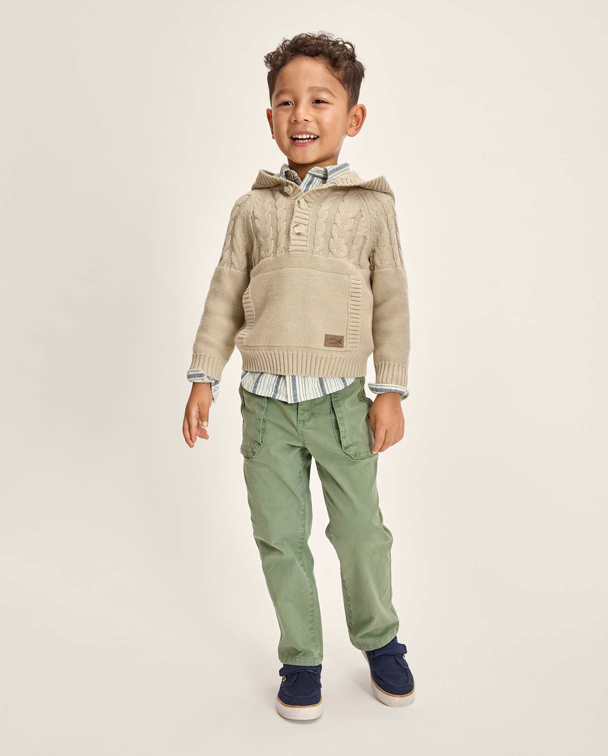 Детские свитеры Gymboree Boys Cable Knit Hooded Sweater - Driftwood Bay