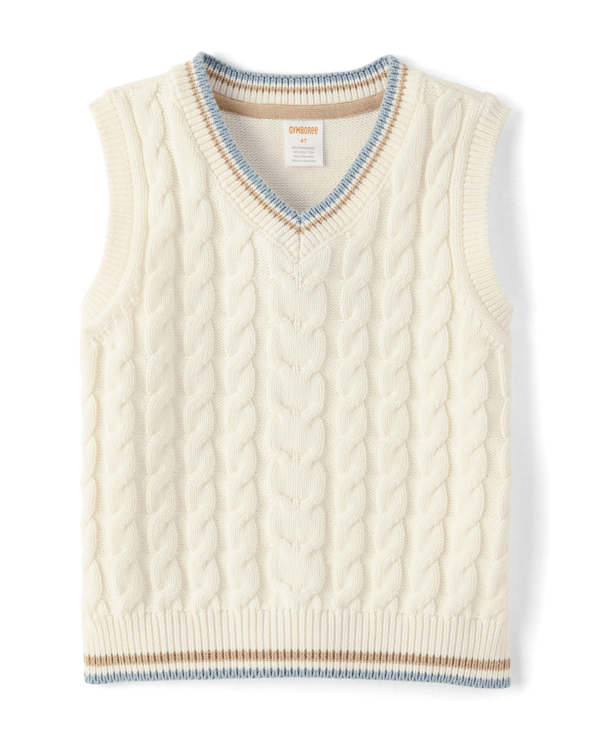 Детские свитеры Gymboree Boys Tipped Cable Knit Sweater Vest - Enchanted Garden