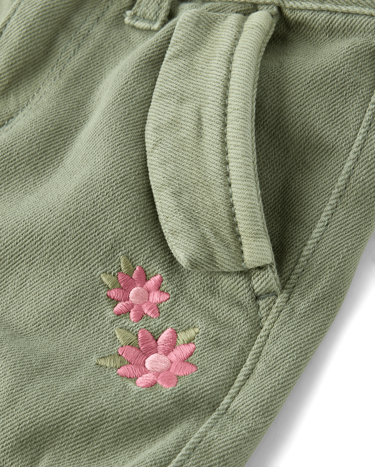 Детские джинсы Gymboree Girls Embroidered Floral Garment Dyed Wide Leg Cargo Jeans - Enchanted Garden