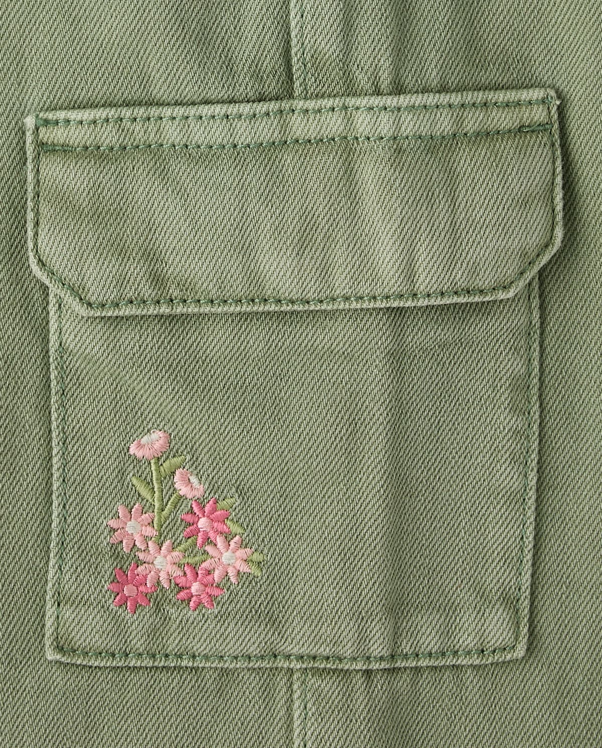 Детские джинсы Gymboree Girls Embroidered Floral Garment Dyed Wide Leg Cargo Jeans - Enchanted Garden — фото 2
