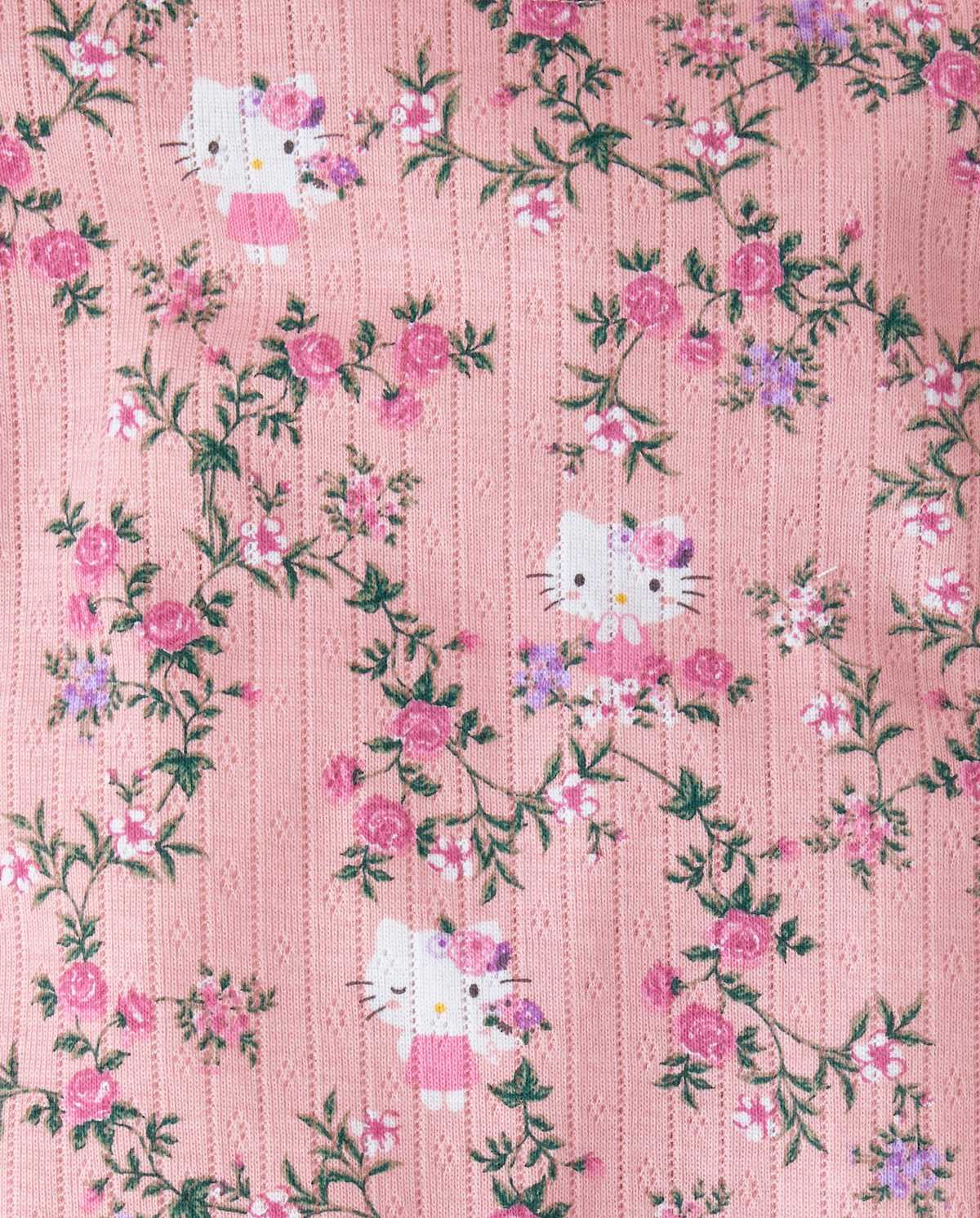 Детские пижамы Gymboree Baby Girls Hello Kitty® Floral Snug Fit Pointelle Footed One Piece Pajamas — фото 2