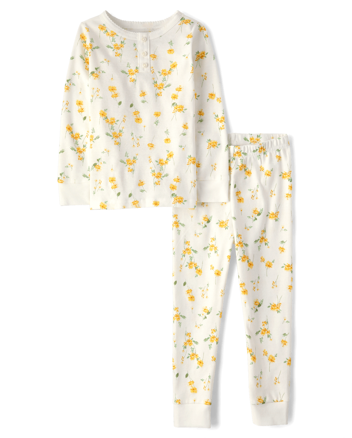 Детские пижамы Gymboree Girls Floral Snug Fit Cotton Henley Pajamas