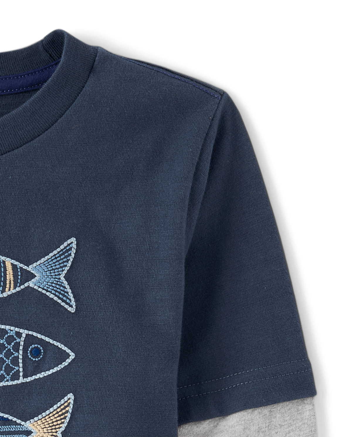 Детские топы Gymboree Boys Embroidered Fish Layered Top - Driftwood Bay — фото 2