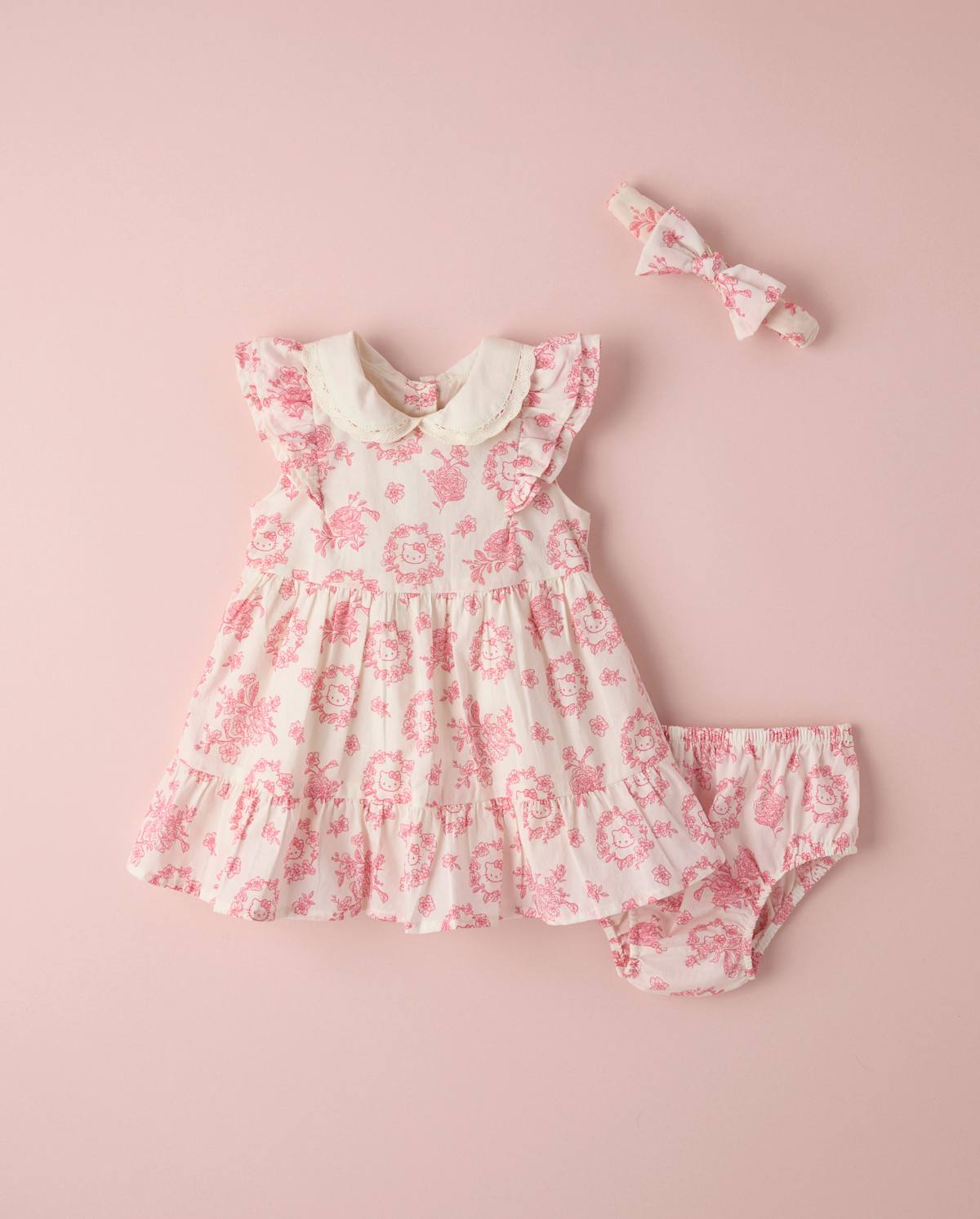 Детские платья Gymboree Baby Girls Hello Kitty® Floral Toile Dress 2-Piece Outfit Set