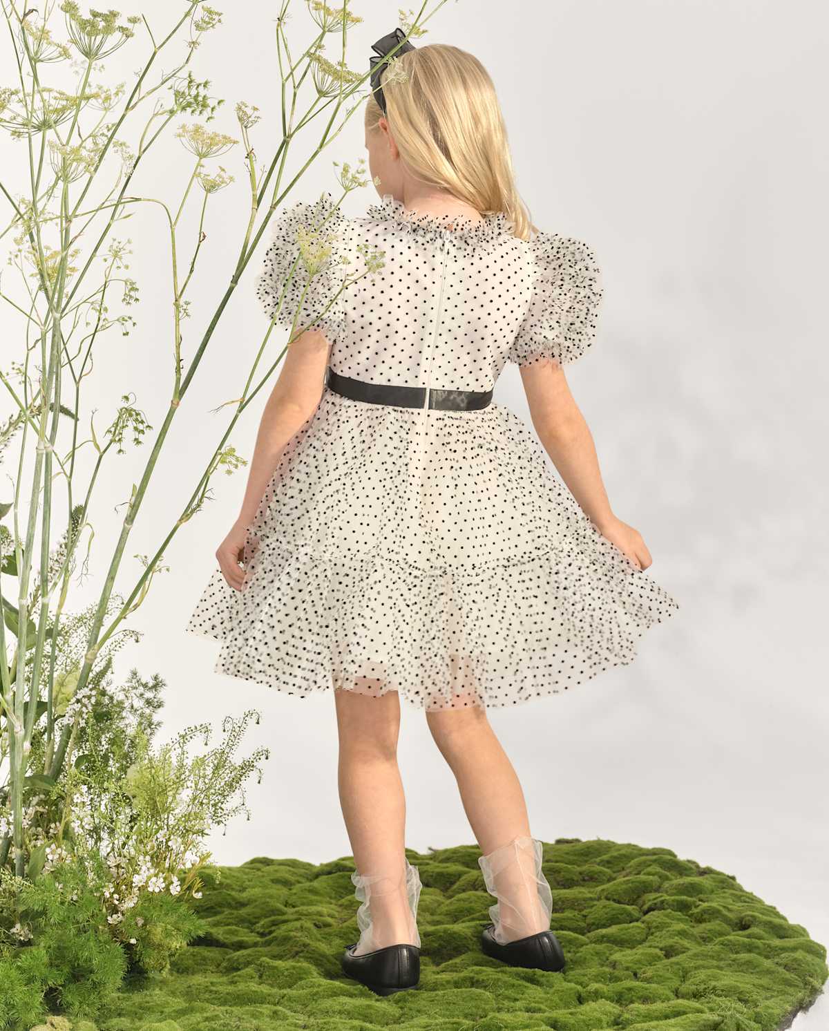 Детские платья Gymboree Girls Flocked Dot Bow Tulle Ruffle Dress - Marchesa Mini x