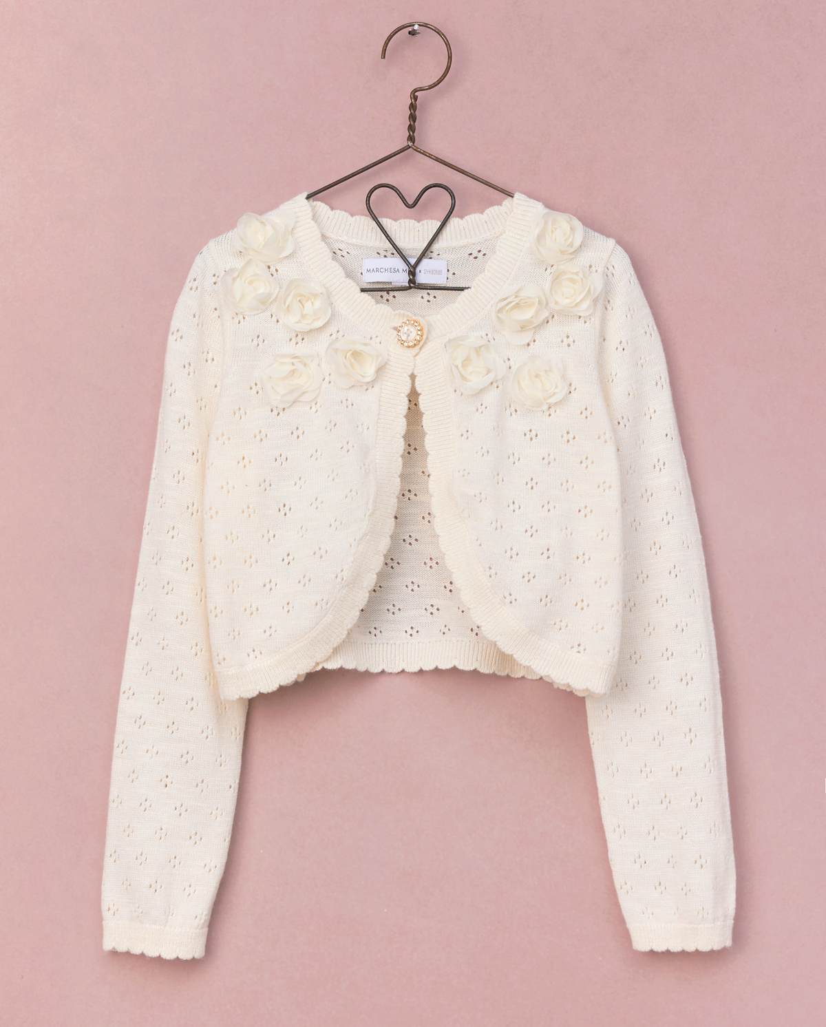 Детские кардиганы Gymboree Girls Rosette Scalloped Pointelle Cardigan - Marchesa Mini x — фото 2