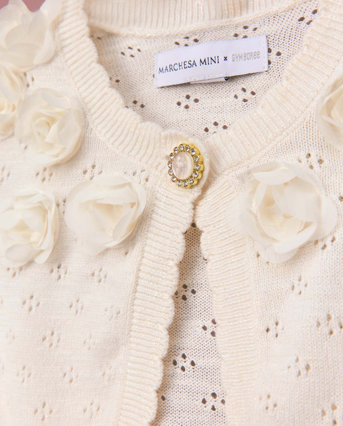 Детские кардиганы Gymboree Girls Rosette Scalloped Pointelle Cardigan - Marchesa Mini x — фото 3