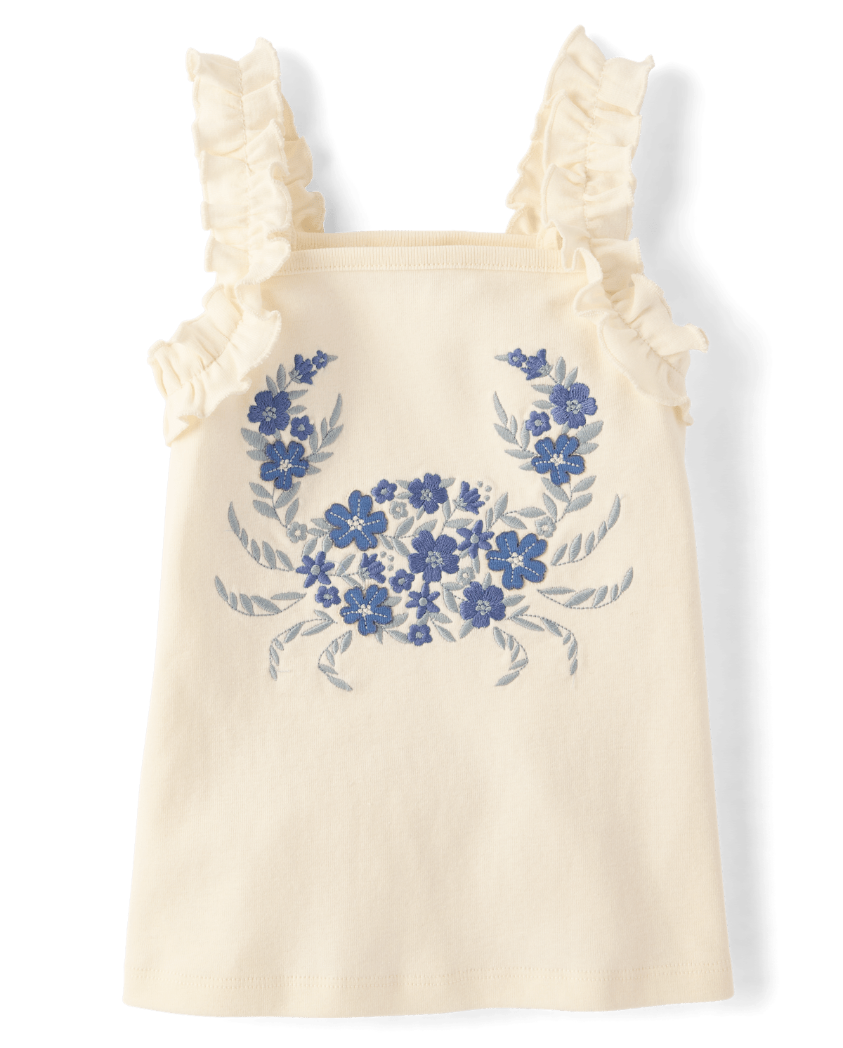 Детские топы Gymboree Girls Embroidered Sea Creature Ruffle Tank Top - Driftwood Bay