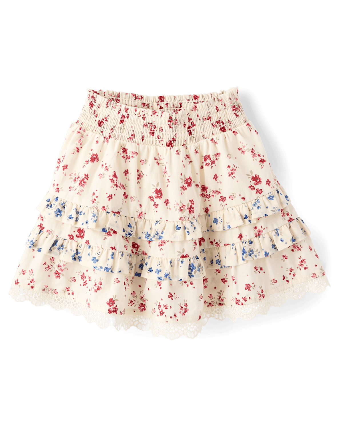 Детские юбки Gymboree Girls Floral Tiered Ruffle Skort - Nantucket Charm