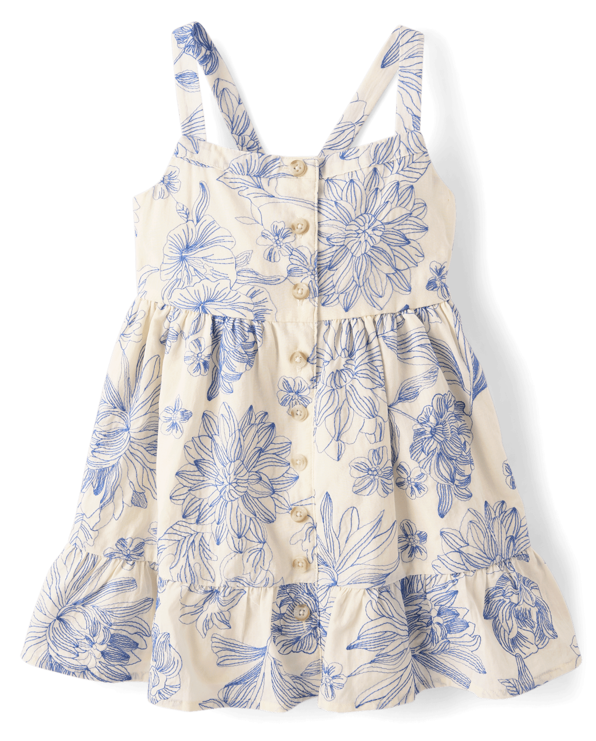 Детские платья Gymboree Girls Embroidered Floral Bow Button Front Dress - Driftwood Bay — фото 2