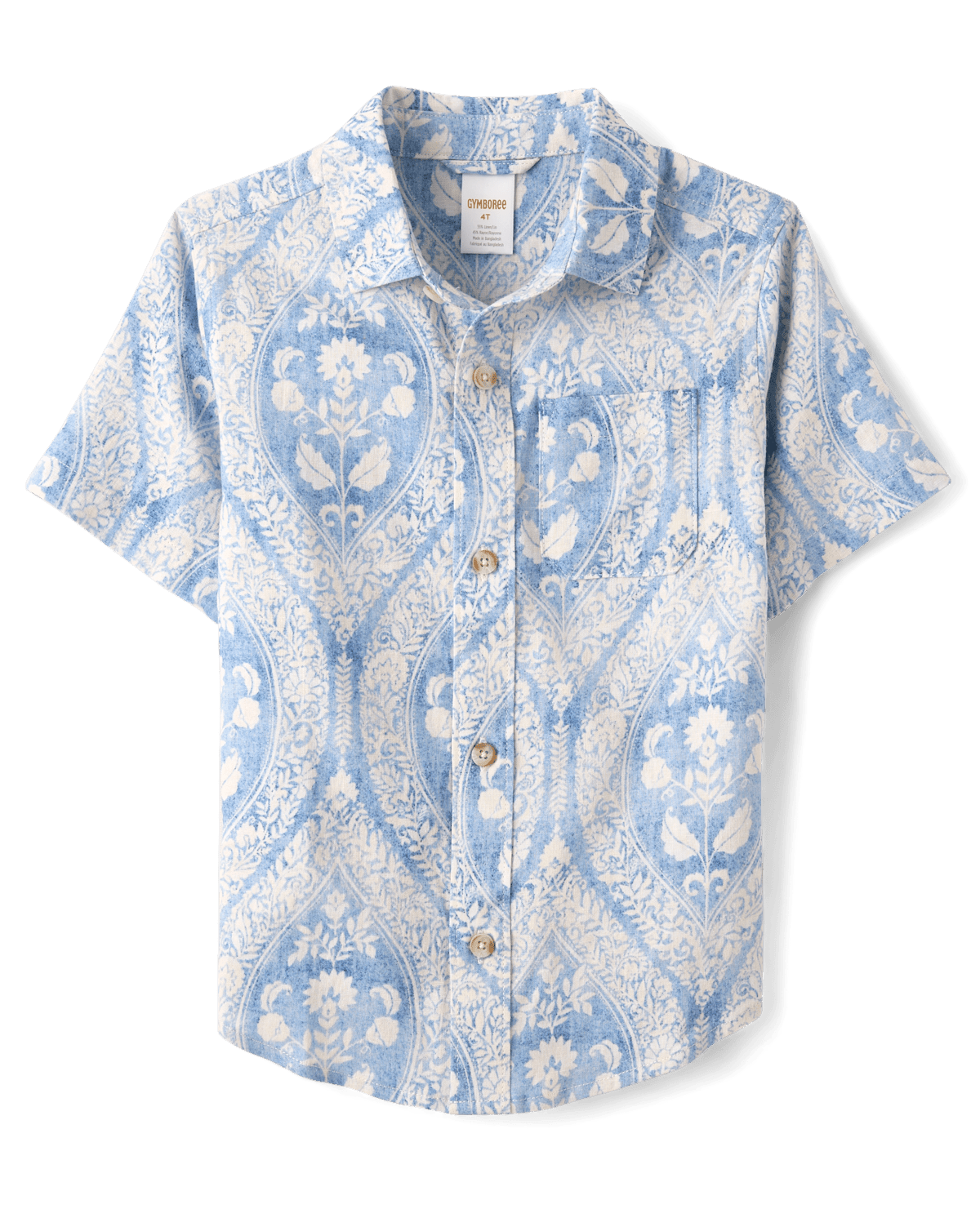 Детские рубашки Gymboree Boys Matching Family Paisley Linen-Blend Button Up Shirt - Linen Edit