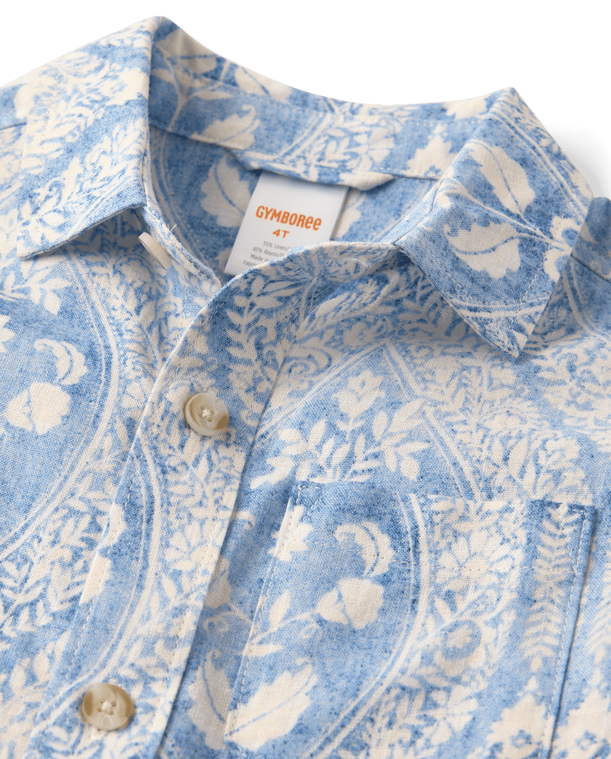 Детские рубашки Gymboree Boys Matching Family Paisley Linen-Blend Button Up Shirt - Linen Edit — фото 2