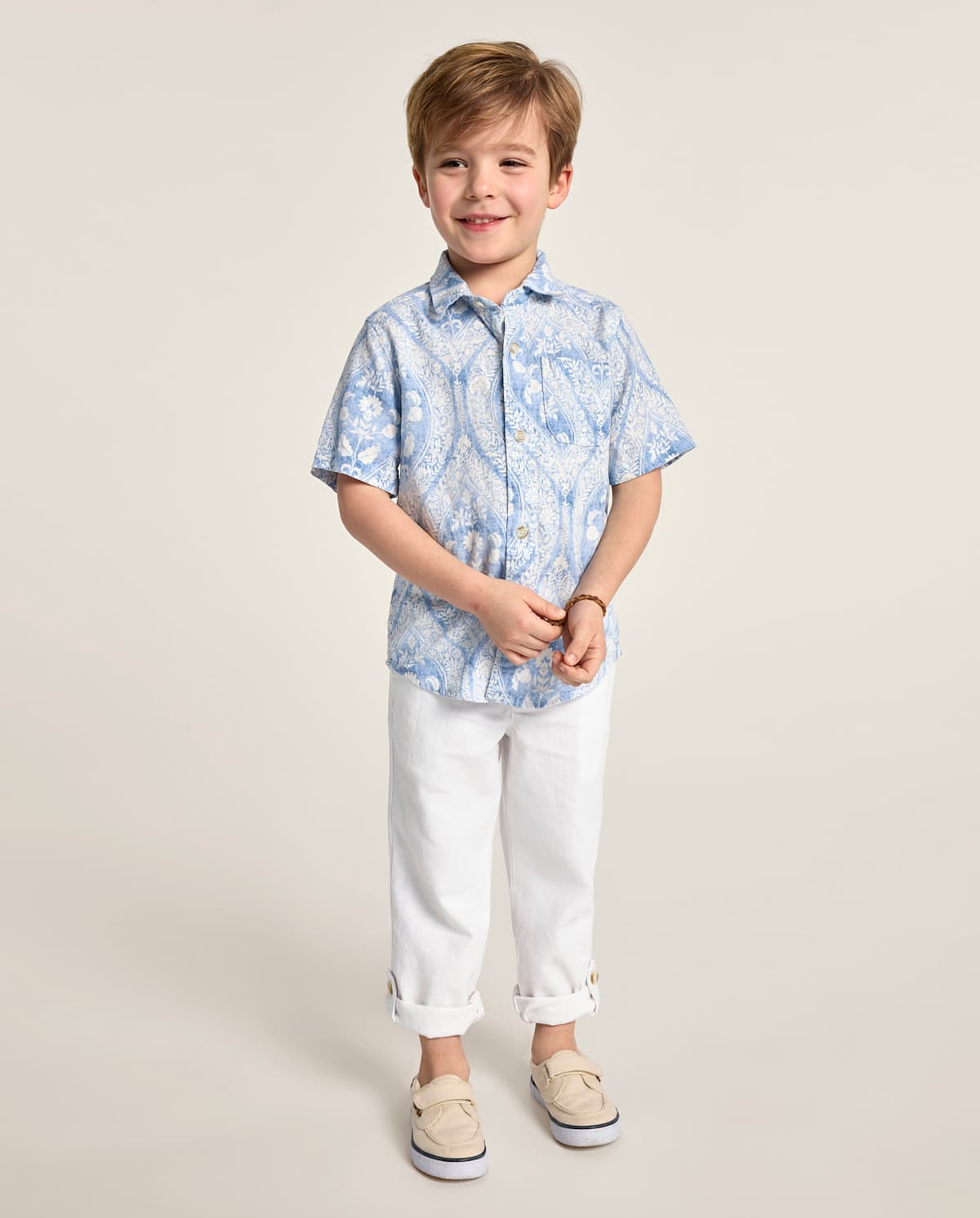 Детские рубашки Gymboree Boys Matching Family Paisley Linen-Blend Button Up Shirt - Linen Edit — фото 3