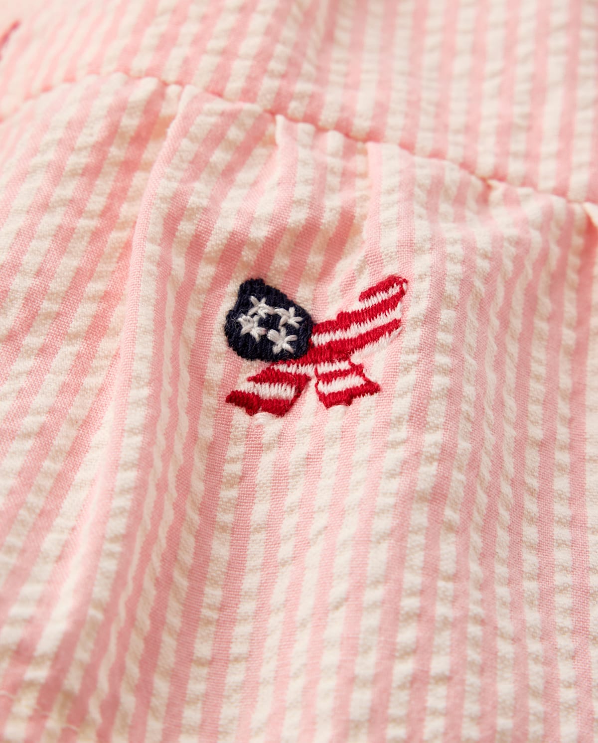 Детские платья Gymboree Baby Girls Embroidered Flag Seersucker Tiered Dress - Nantucket Charm