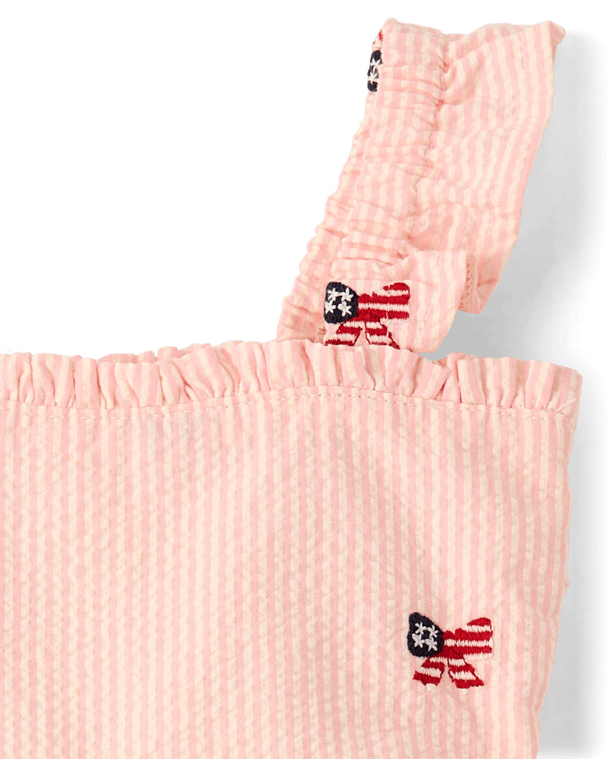 Детские платья Gymboree Baby Girls Embroidered Flag Seersucker Tiered Dress - Nantucket Charm — фото 2