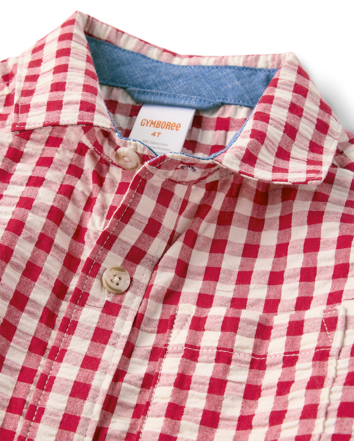 Детские рубашки Gymboree Boys Gingham Seersucker Button Up Shirt - Nantucket Charm — фото 2