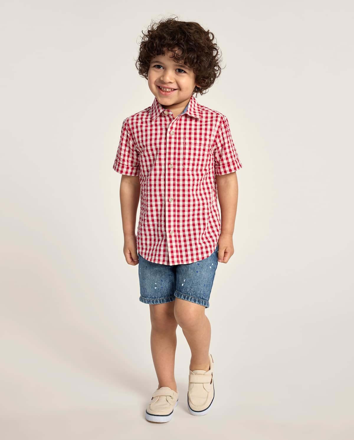 Детские рубашки Gymboree Boys Gingham Seersucker Button Up Shirt - Nantucket Charm — фото 4