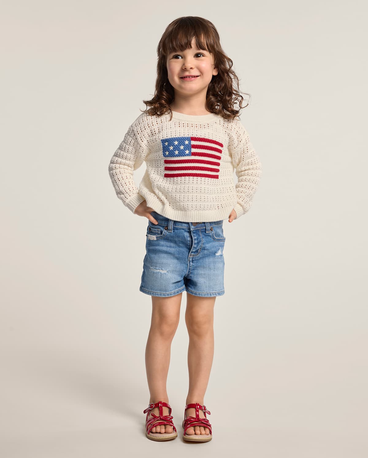 Детские свитеры Gymboree Girls Crochet Flag Sweater - Nantucket Charm — фото 3