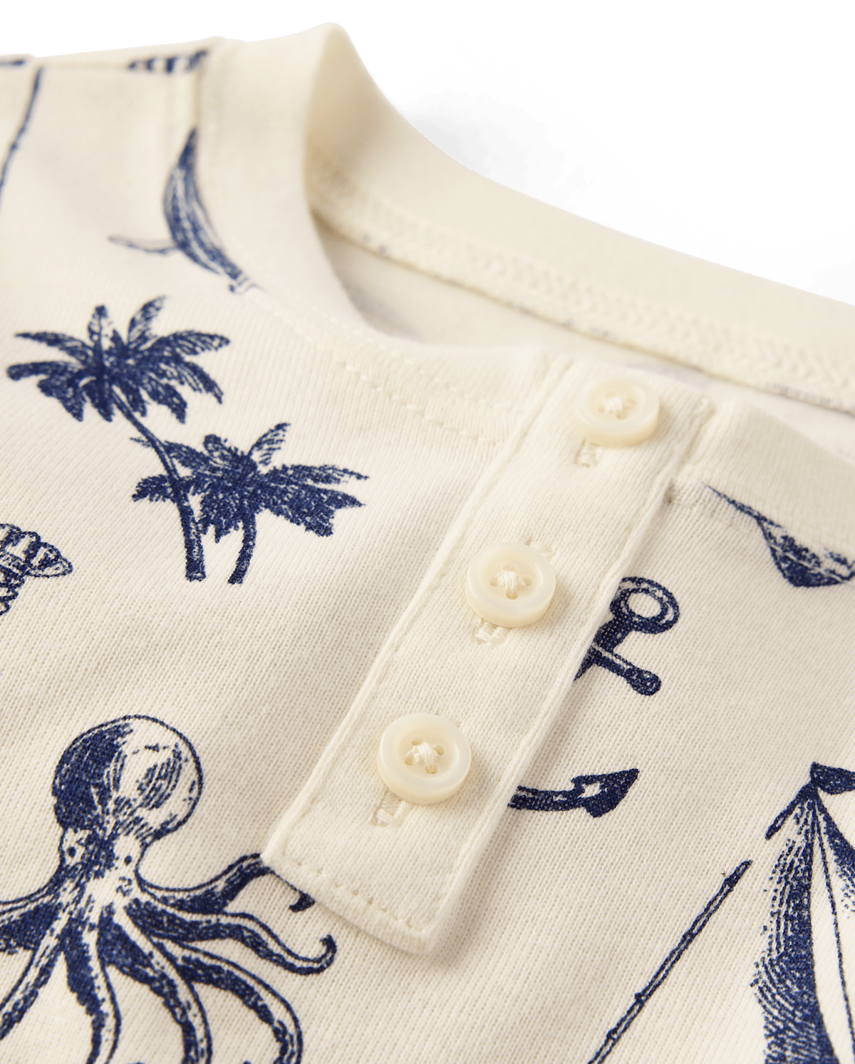 Детские пижамы Gymboree Boys Coastal Toile Snug Fit Cotton Henley Pajamas
