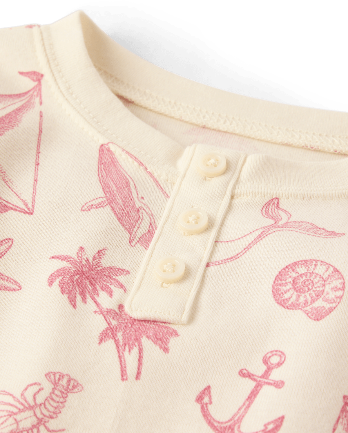 Детские пижамы Gymboree Girls Coastal Toile Snug Fit Cotton Henley Pajamas — фото 2