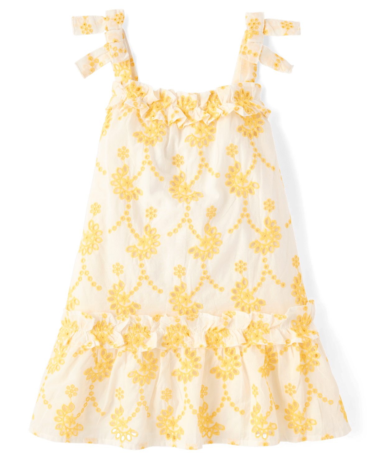 Детские платья Gymboree Girls Embroidered Eyelet Ruffle Swing Dress - Amalfi Coast