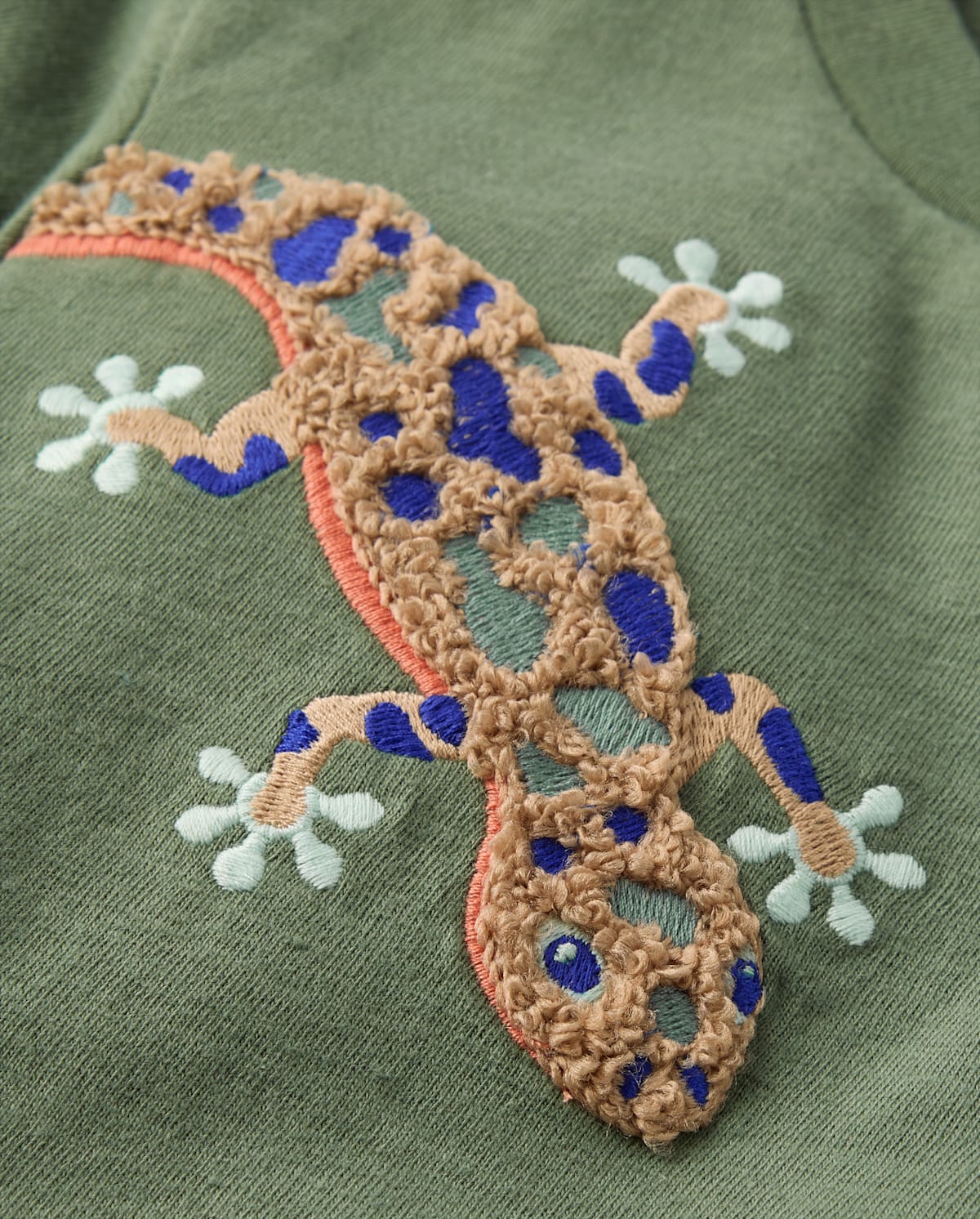 Детские топы Gymboree Boys Chenille Embroidered Lizard Top - Amalfi Coast