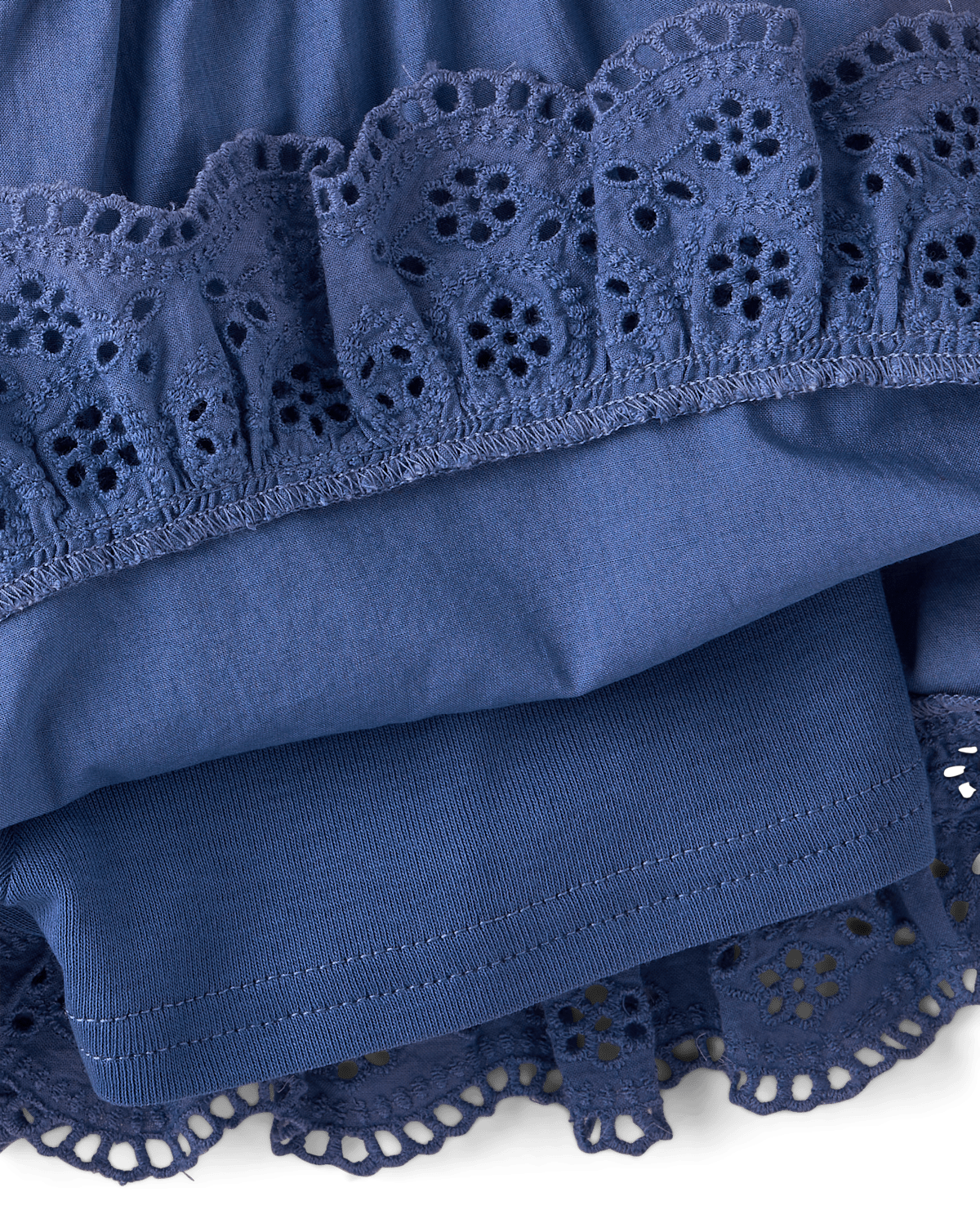 Детские юбки Gymboree Girls Embroidered Eyelet Tiered Skort - Driftwood Bay — фото 3
