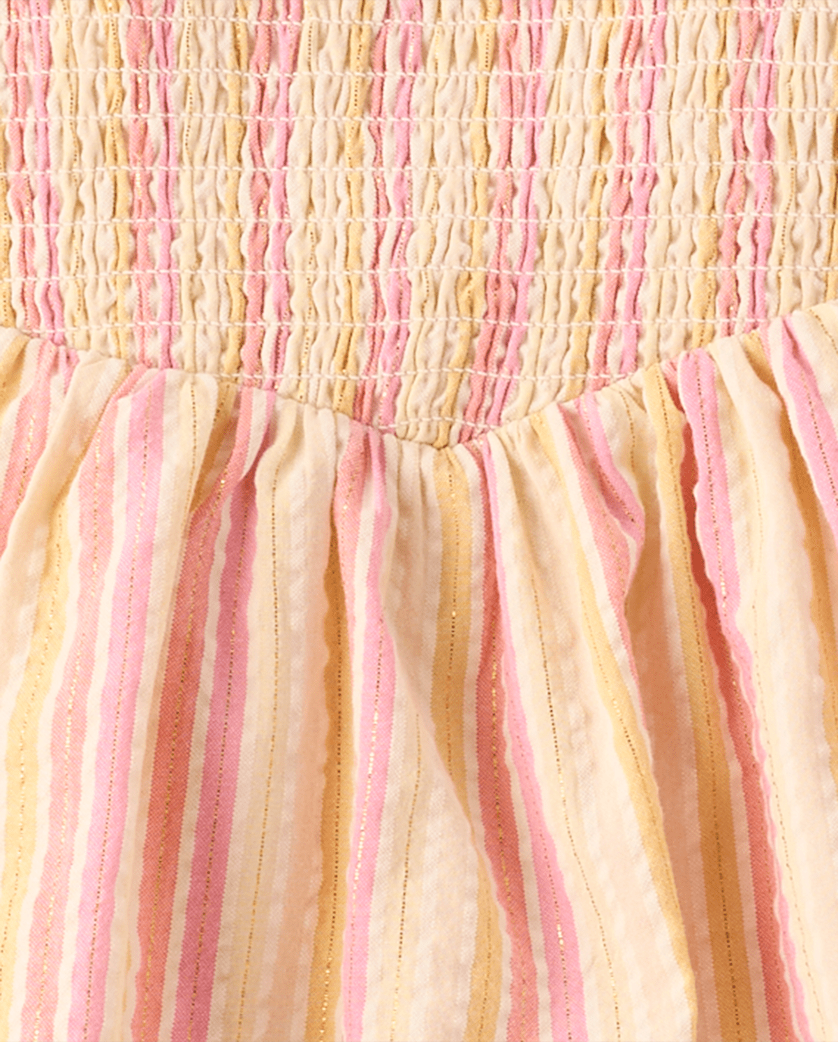 Детские платья Gymboree Girls Metallic Striped Smocked Bow Shoulder Dress - Amalfi Coast — фото 4