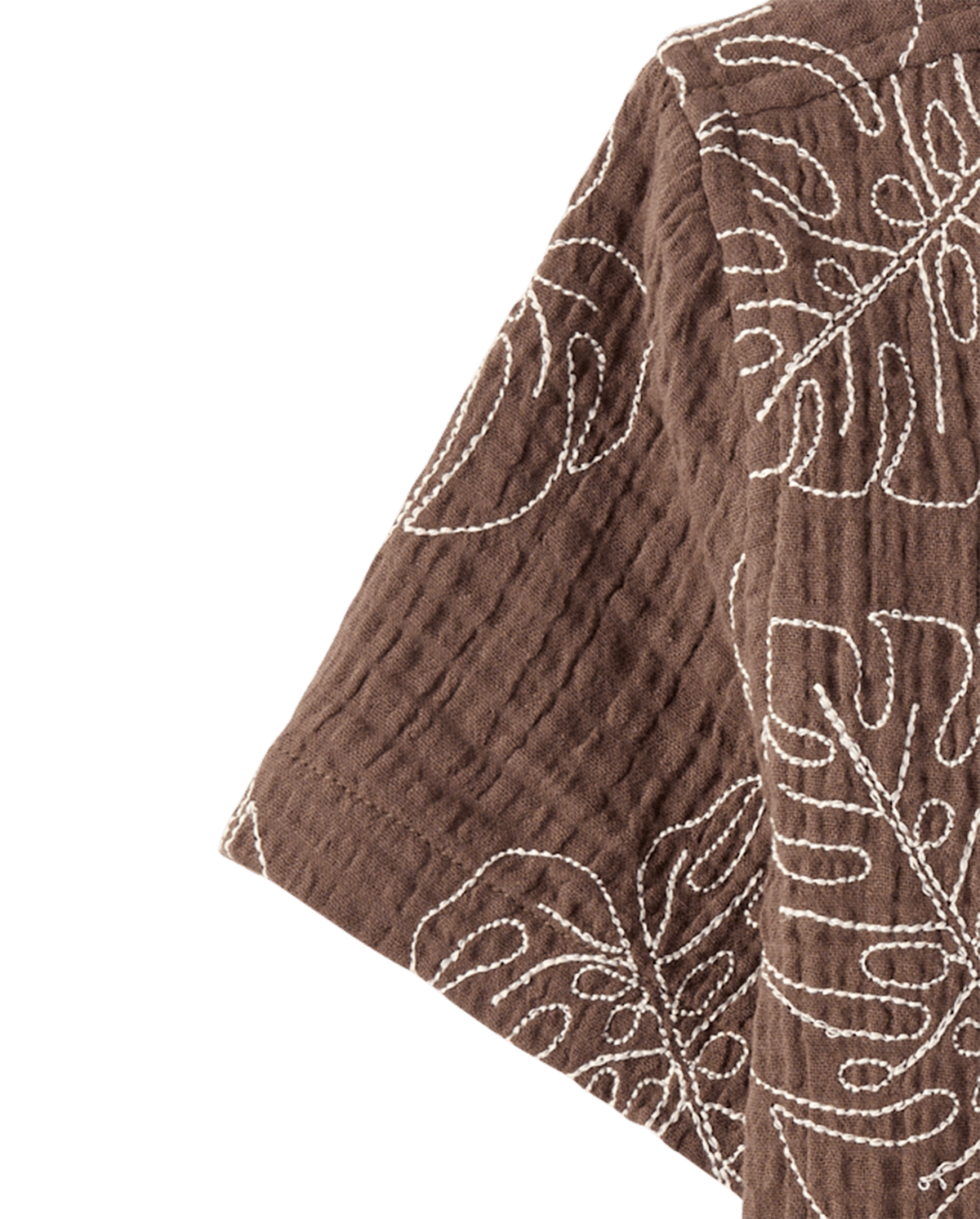 Детские рубашки Gymboree Boys Embroidered Tropical Leaf Gauze Button Up Shirt - Amalfi Coast — фото 4