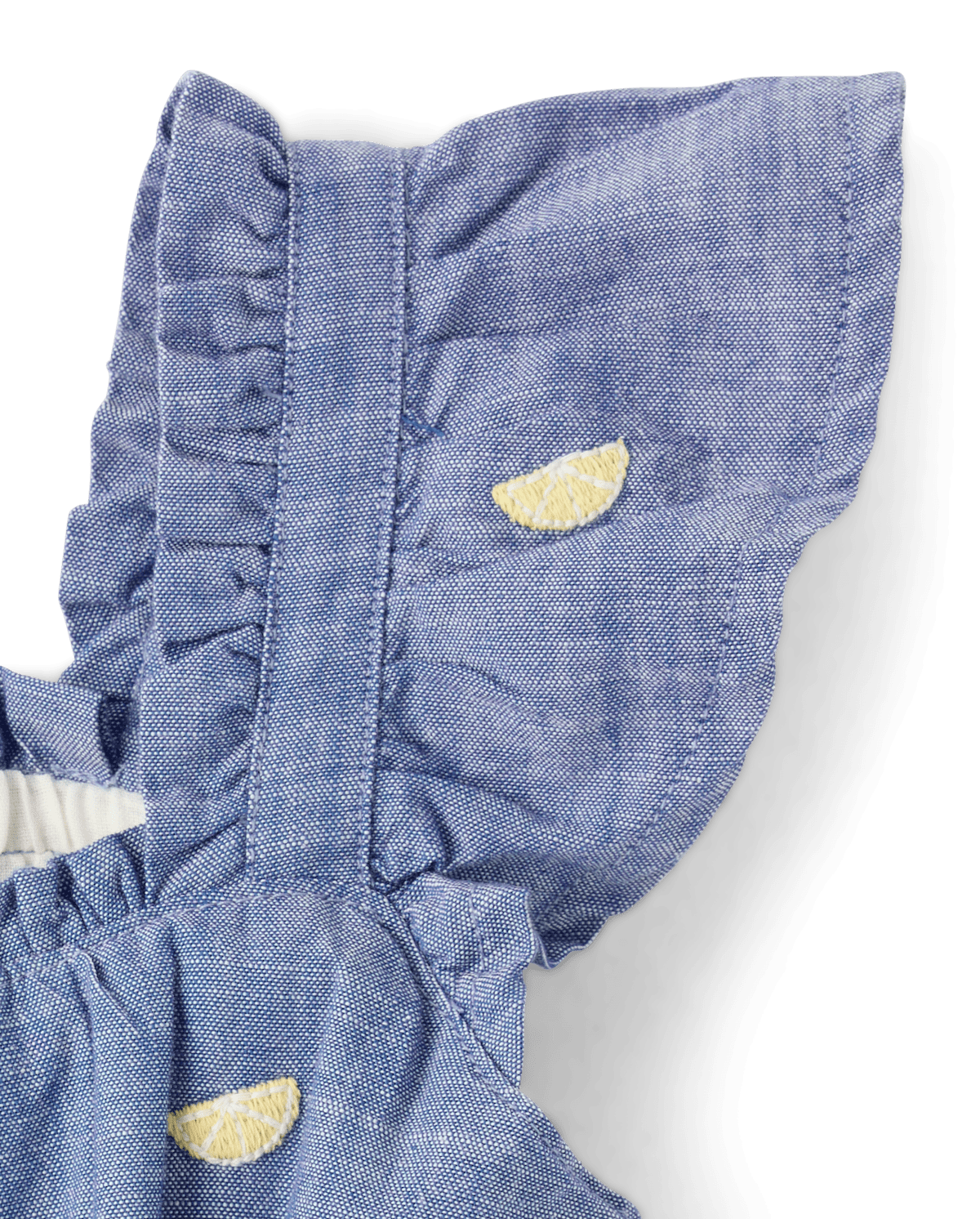 Детские платья Gymboree Girls Embroidered Fruit Chambray Ruffle Dress - Amalfi Coast — фото 4