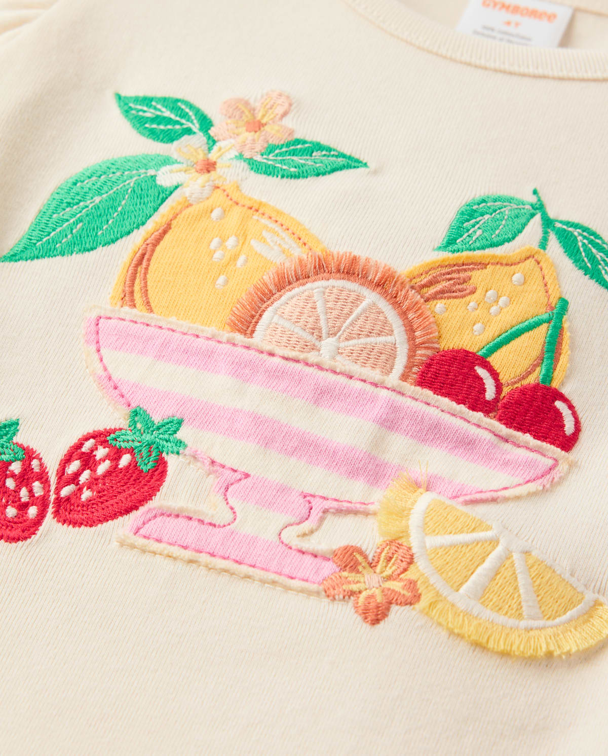 Детские топы Gymboree Girls Embroidered Fruit Bowl Flutter Top - Amalfi Coast — фото 2