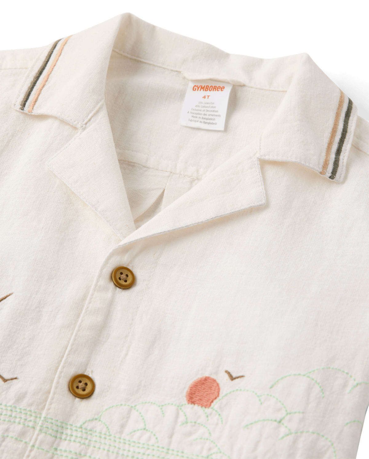 Детские рубашки Gymboree Boys Embroidered Beach Button Up Shirt - Amalfi Coast — фото 2