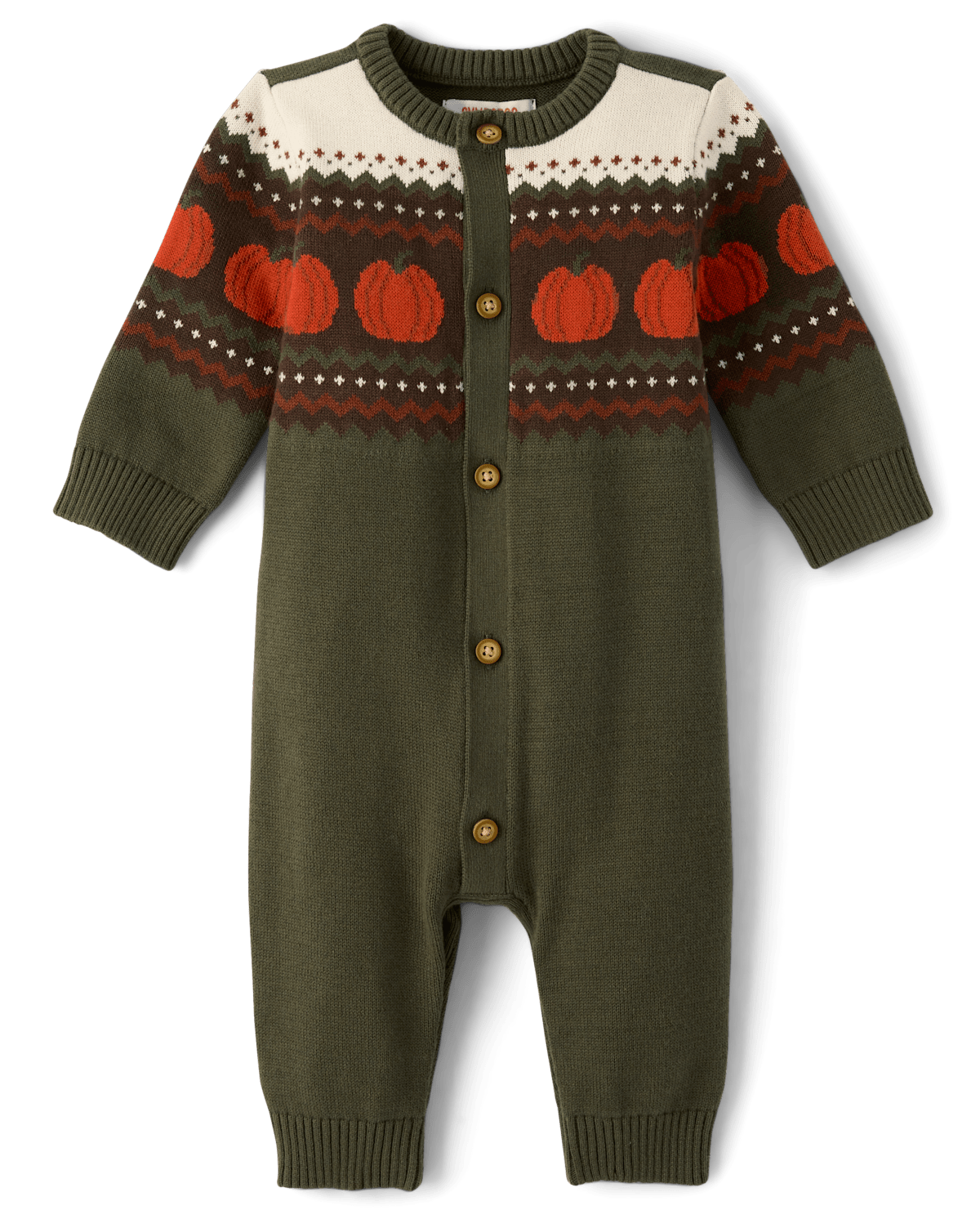 Детские комбинезоны Gymboree Baby Boys Pumpkin Fairisle Sweater Romper - The Harvest Edit