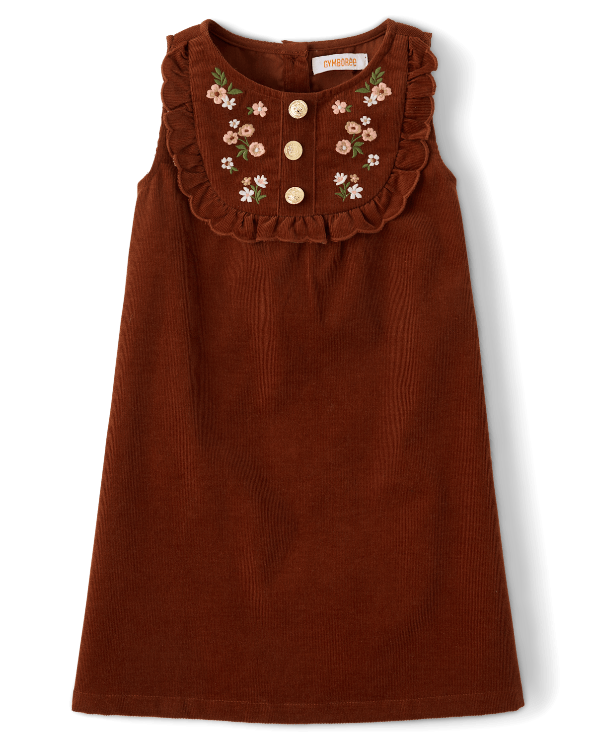 Детские платья Gymboree Girls Embroidered Floral Scalloped Corduroy Jumper - Blue Sky Mountain