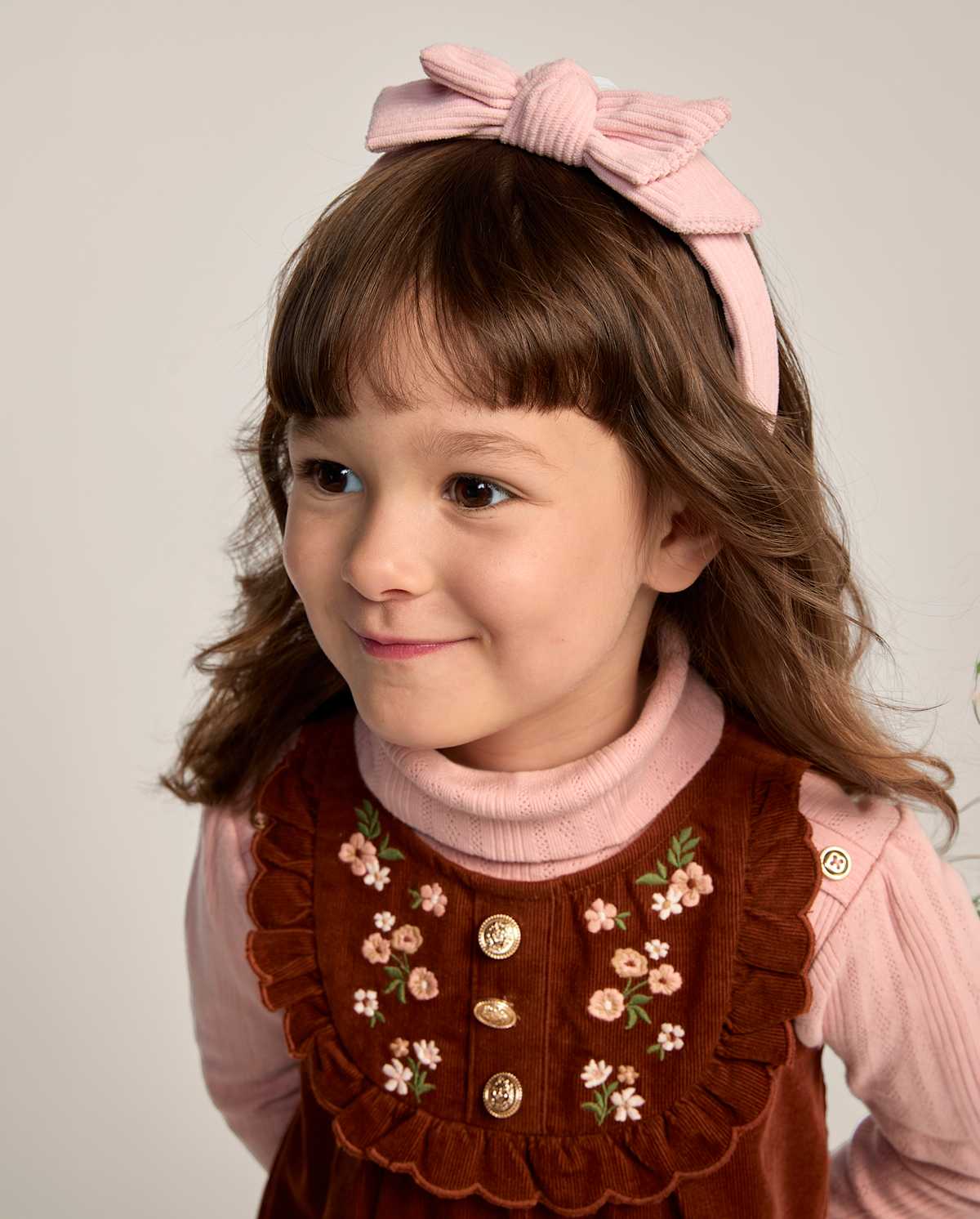 Детские платья Gymboree Girls Embroidered Floral Scalloped Corduroy Jumper - Blue Sky Mountain — фото 2