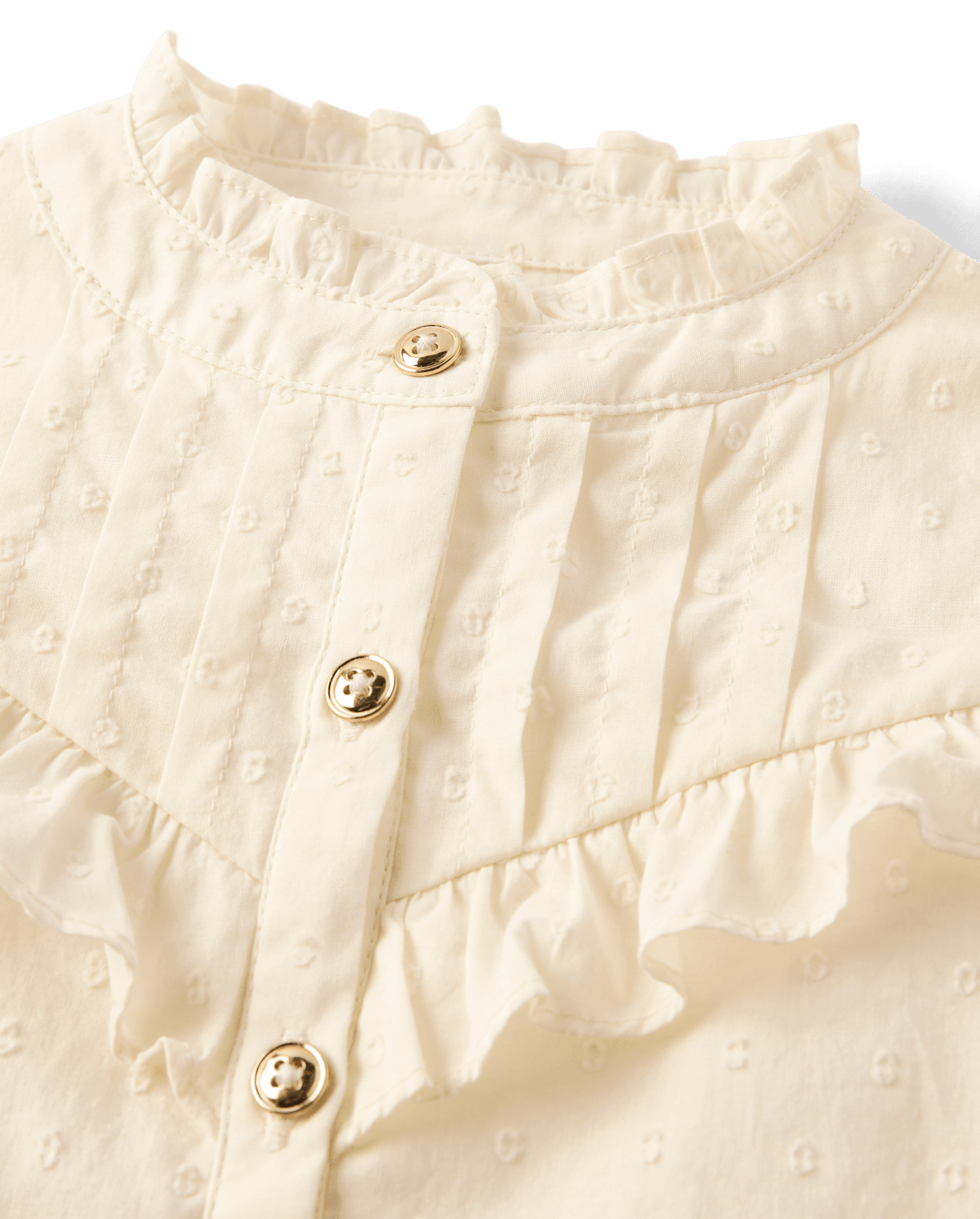 Детские блузки Gymboree Girls Pintuck Clip Dot Ruffle Blouse - The Leopard Edit