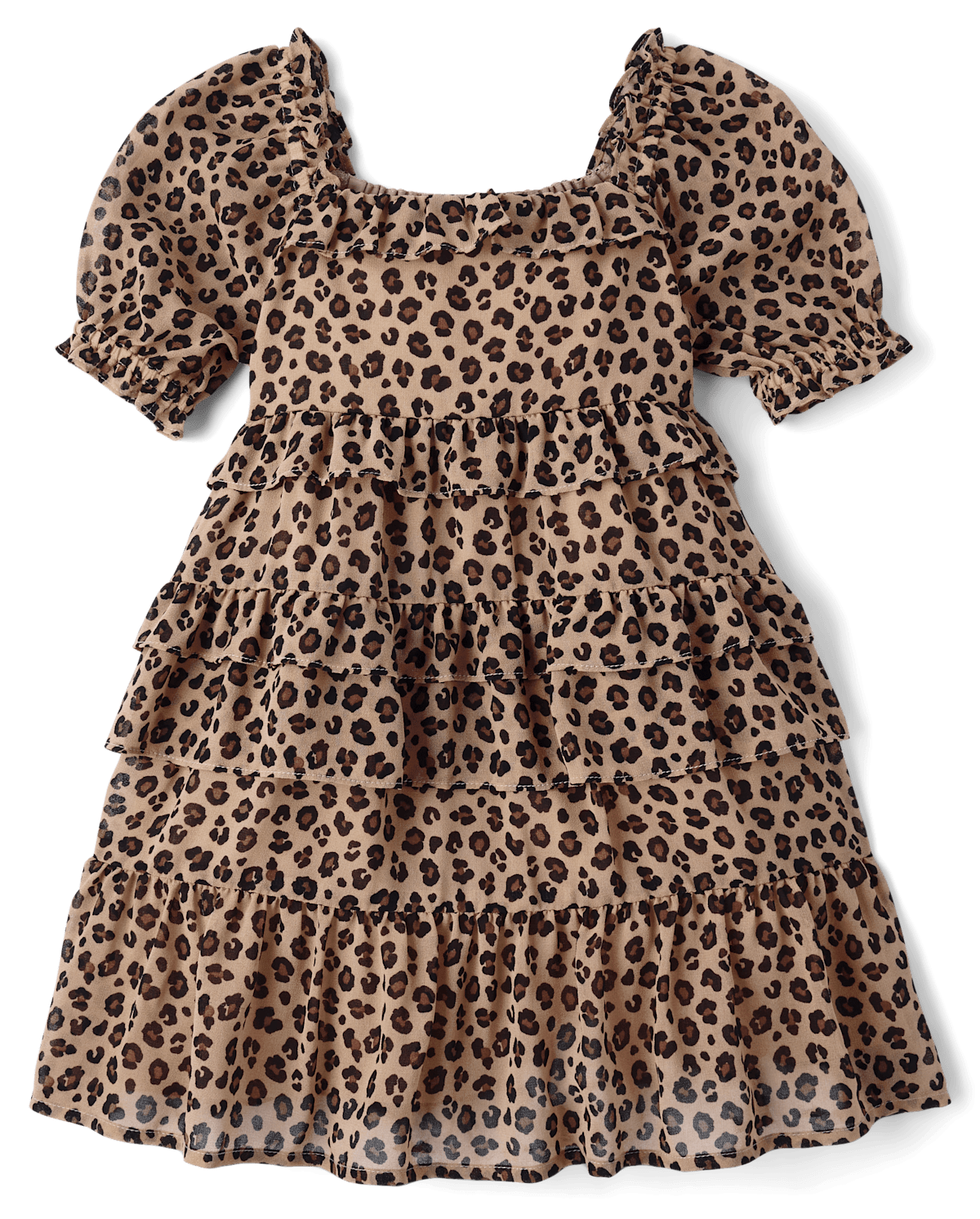 Детские платья Gymboree Girls Leopard Chiffon Tiered Ruffle Dress - The Leopard Edit