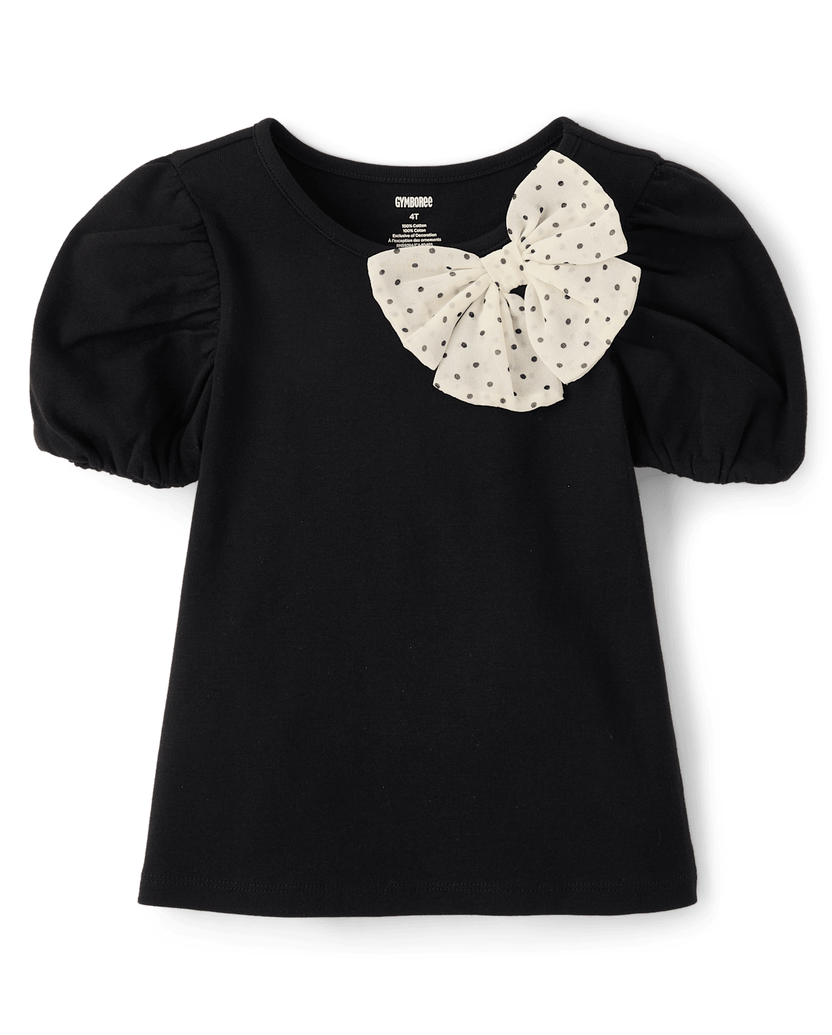 Детские топы Gymboree Girls Polka Dot Bow Puff Sleeve Top - The Leopard Edit