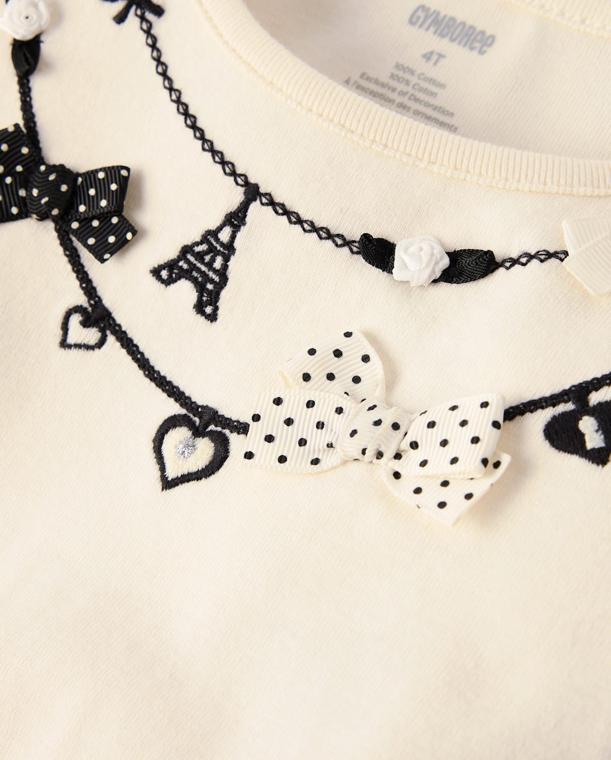 Детские топы Gymboree Girls Embroidered Necklace Puff Sleeve Top - The Leopard Edit — фото 2