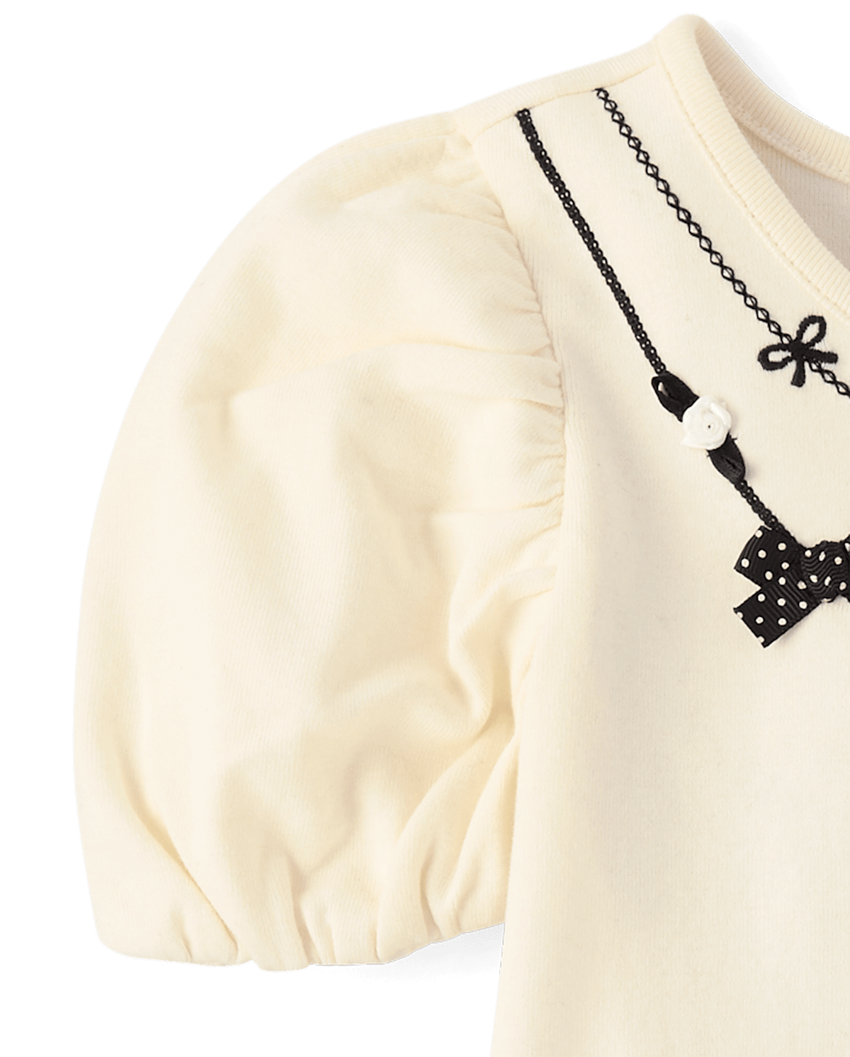 Детские топы Gymboree Girls Embroidered Necklace Puff Sleeve Top - The Leopard Edit — фото 3