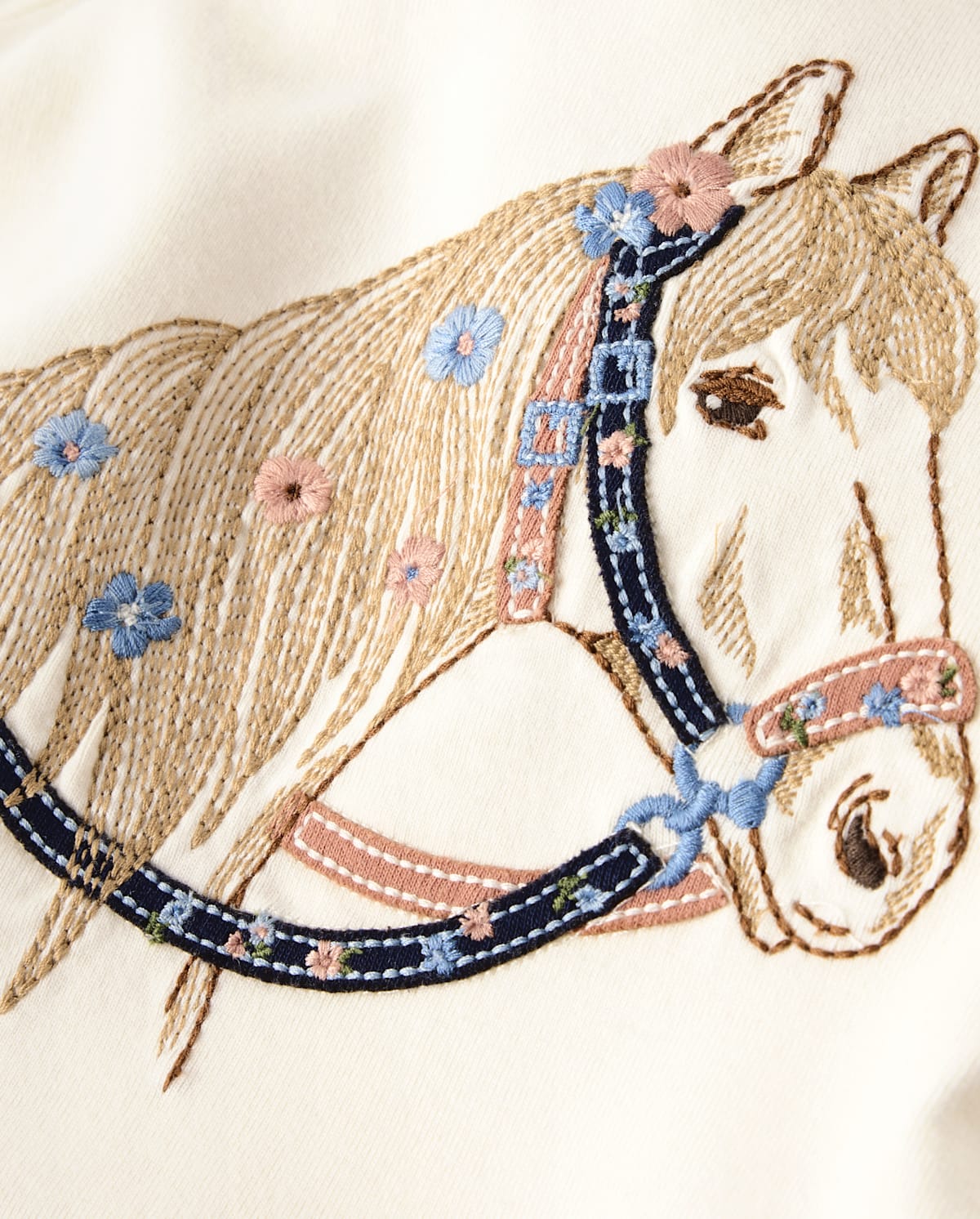 Детские топы Gymboree Girls Embroidered Horse Ruffle Top - Blue Sky Mountain — фото 2