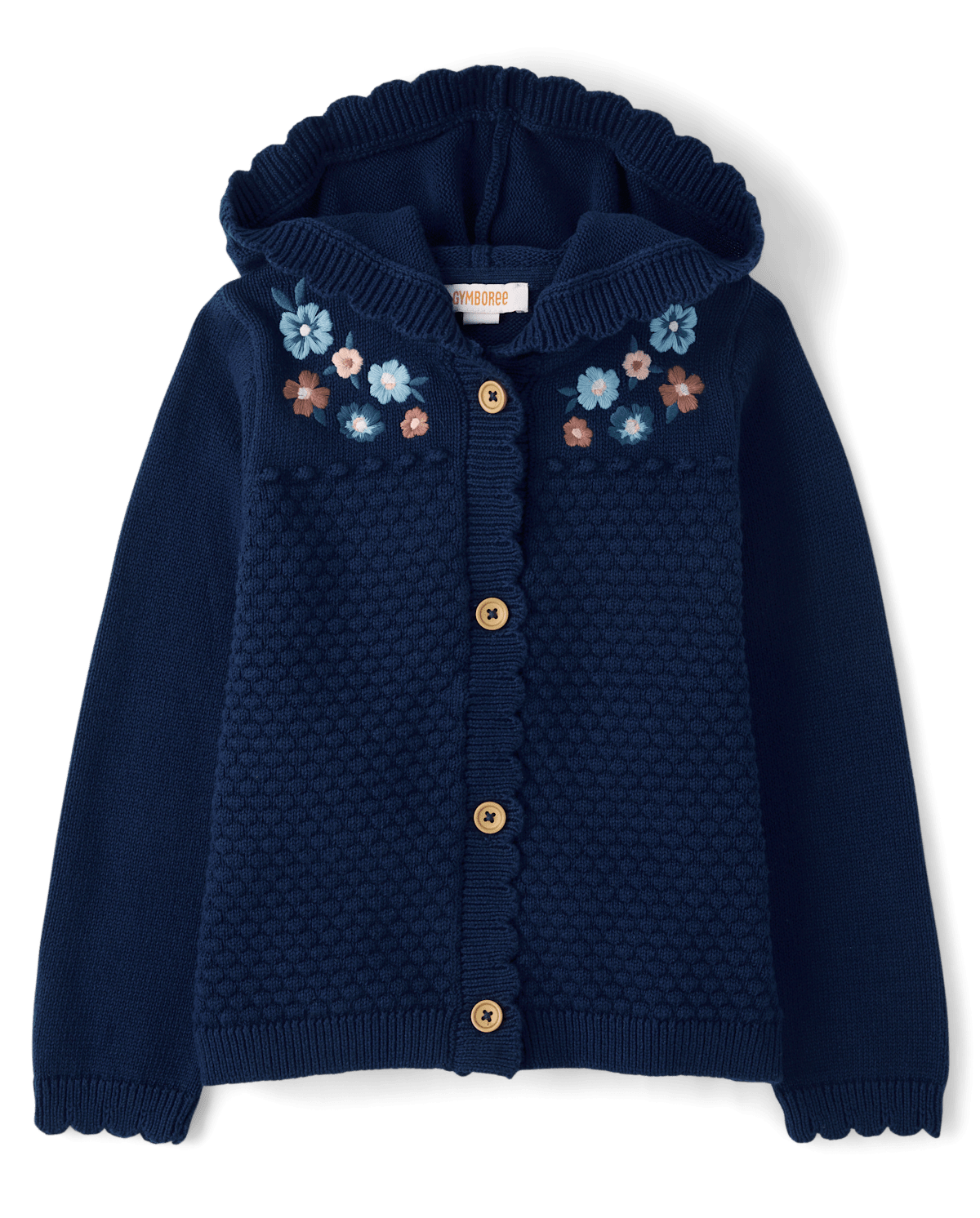 Детские кардиганы Gymboree Girls Embroidered Floral Scalloped Cardigan - Blue Sky Mountain