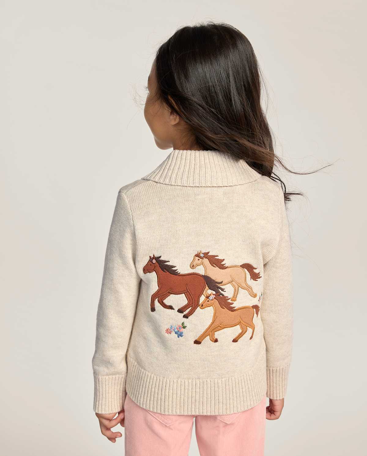 Детские кардиганы Gymboree Girls Embroidered Horse Shawl Cardigan - Blue Sky Mountain