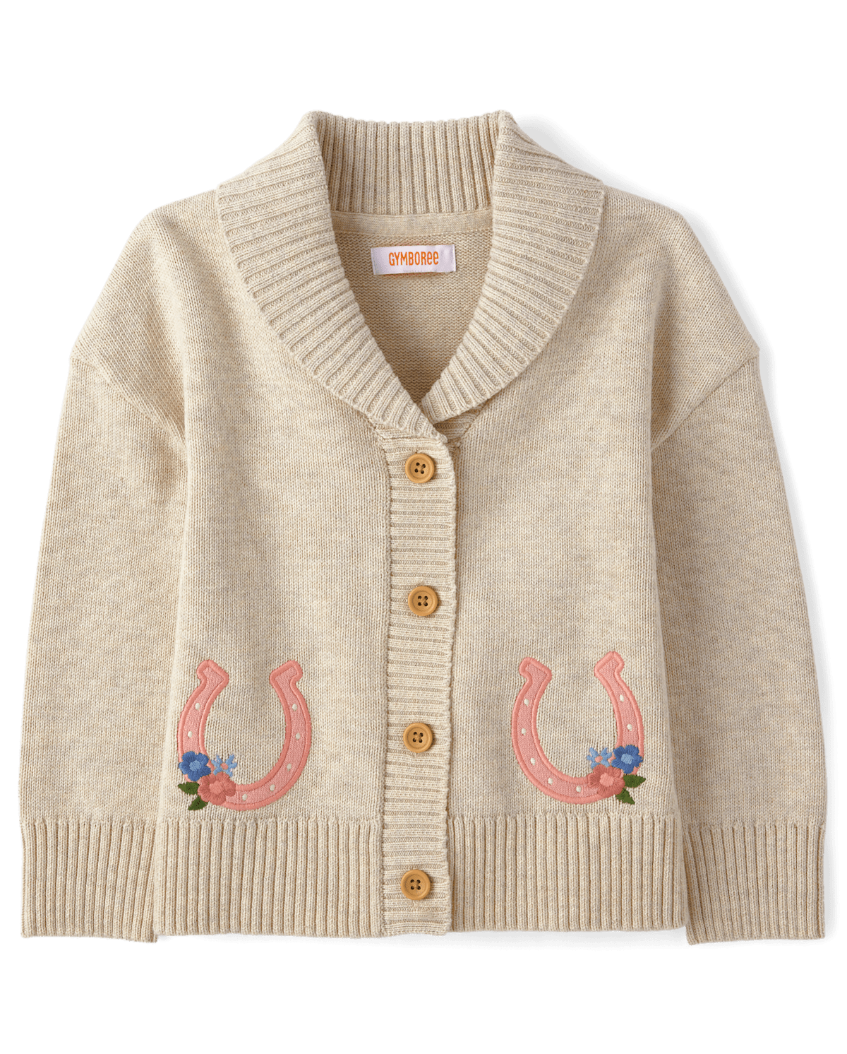 Детские кардиганы Gymboree Girls Embroidered Horse Shawl Cardigan - Blue Sky Mountain — фото 2