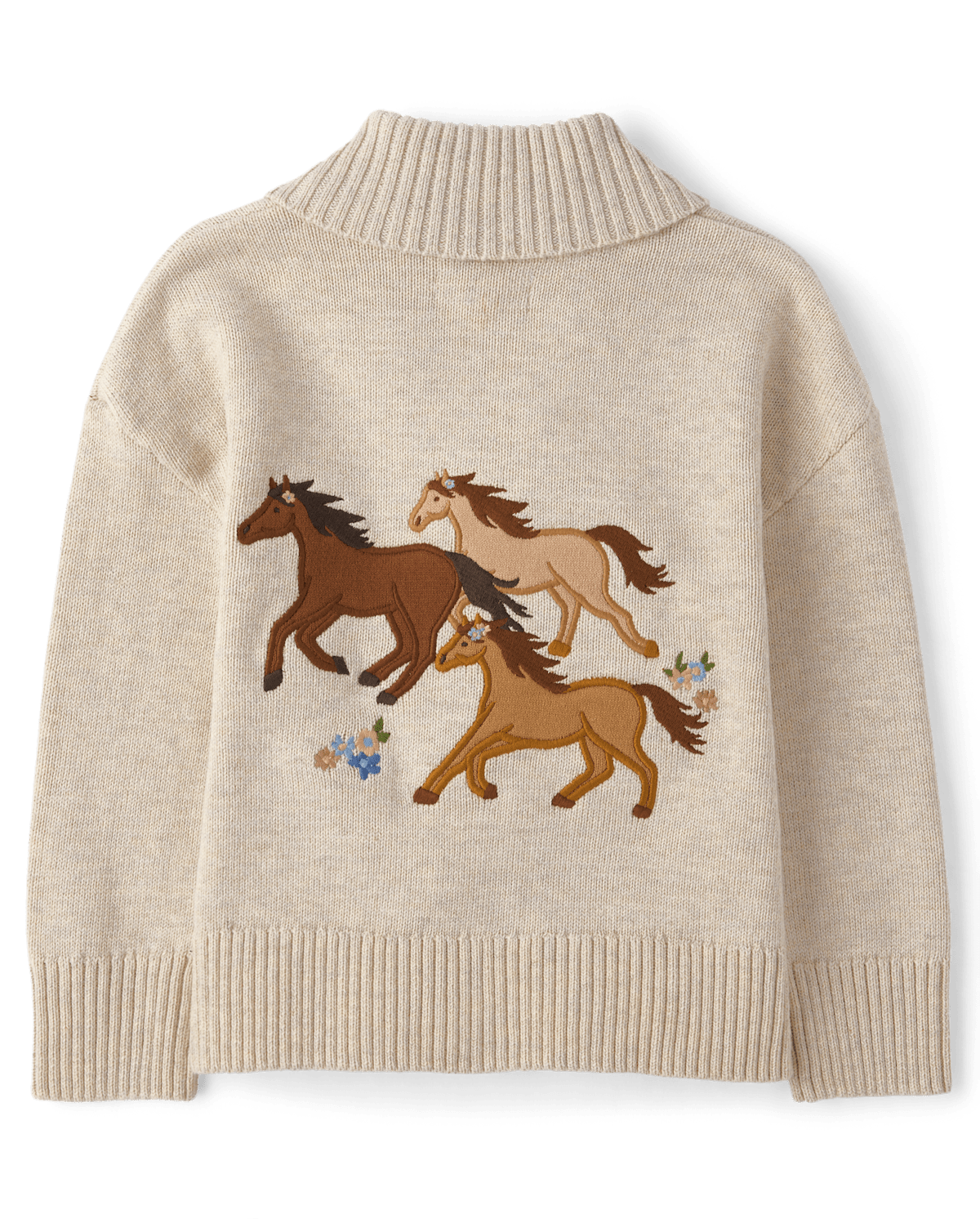 Детские кардиганы Gymboree Girls Embroidered Horse Shawl Cardigan - Blue Sky Mountain — фото 4