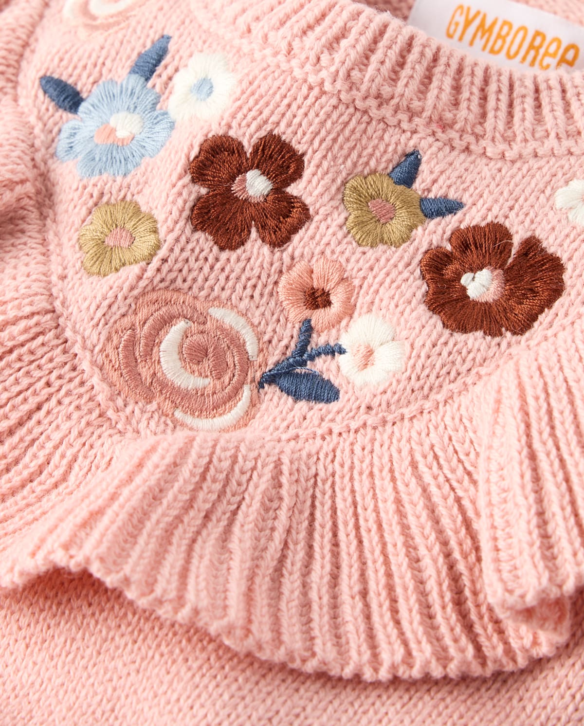 Детские свитеры Gymboree Girls Embroidered Floral Ruffle Sweater Top - Blue Sky Mountain — фото 2