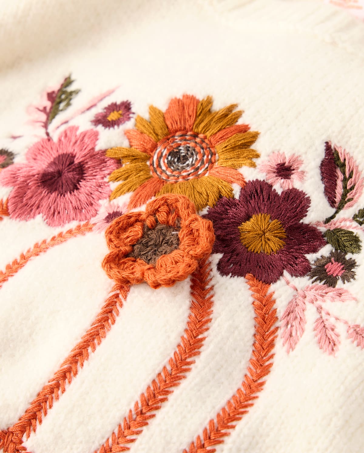 Детские свитеры Gymboree Girls Embroidered Floral Pumpkin Sweater - The Harvest Edit — фото 2