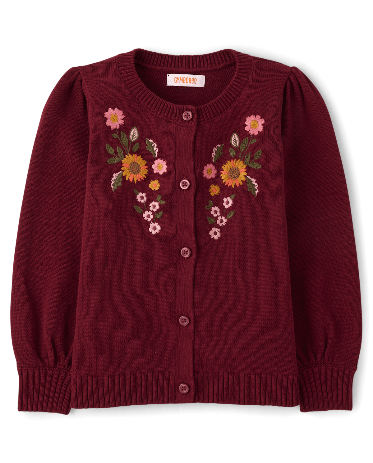Детские кардиганы Gymboree Girls Embroidered Floral Puff Sleeve Cardigan - The Harvest Edit
