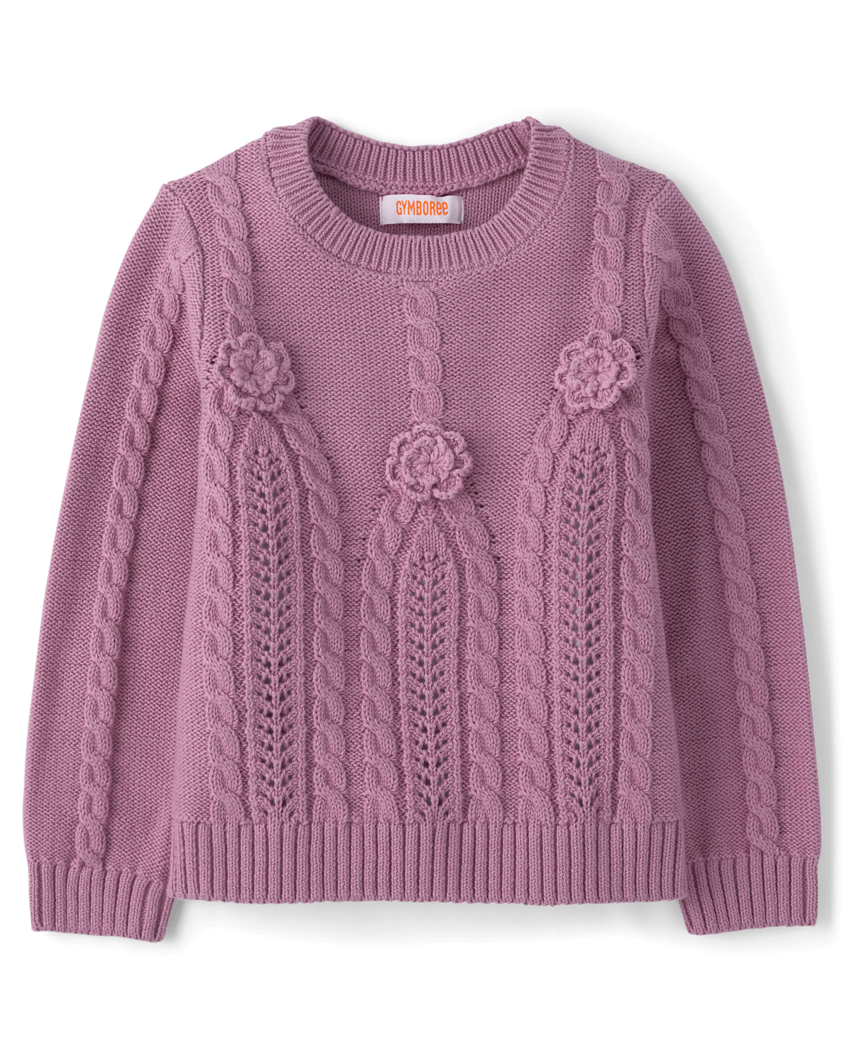 Детские свитеры Gymboree Girls Crochet Floral Cable Knit Sweater - Countryside Manor — фото 1